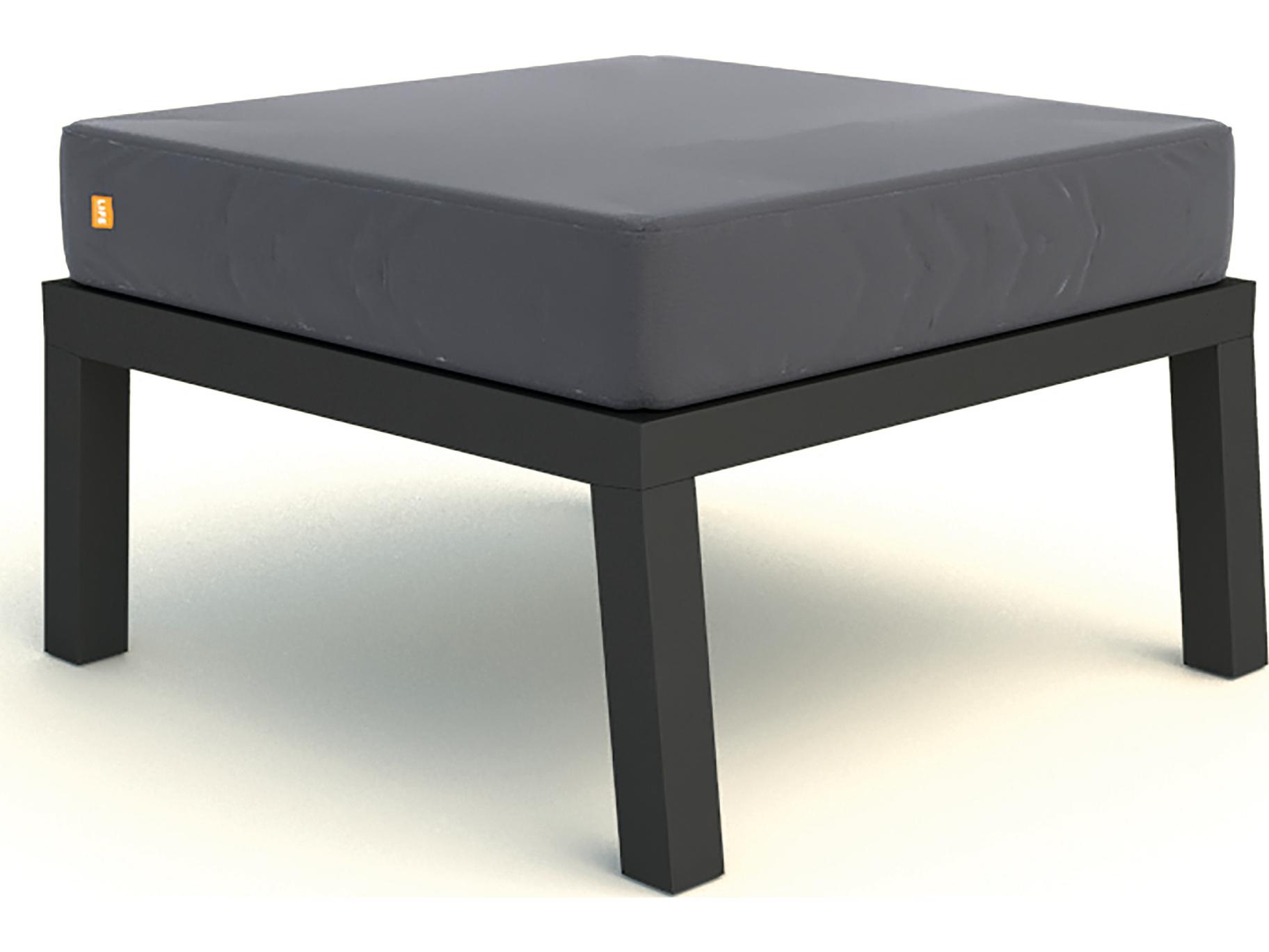 Kettler Boston Select Aluminum Lava Outdoor Ottoman in Natte Charcoal