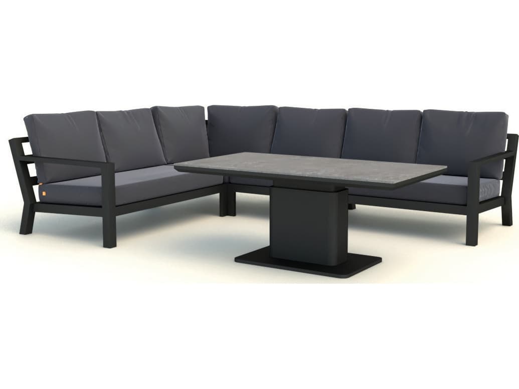 Kettler Timber Lava natte Charcoal Aluminum Cushion Lounge Set