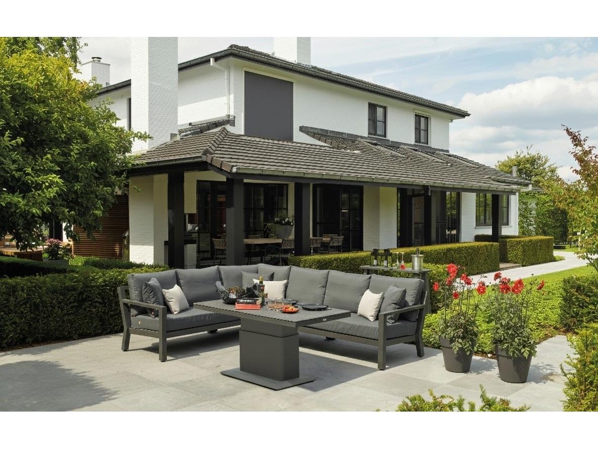 Kettler Timber Lava natte Charcoal Aluminum Cushion Lounge Set