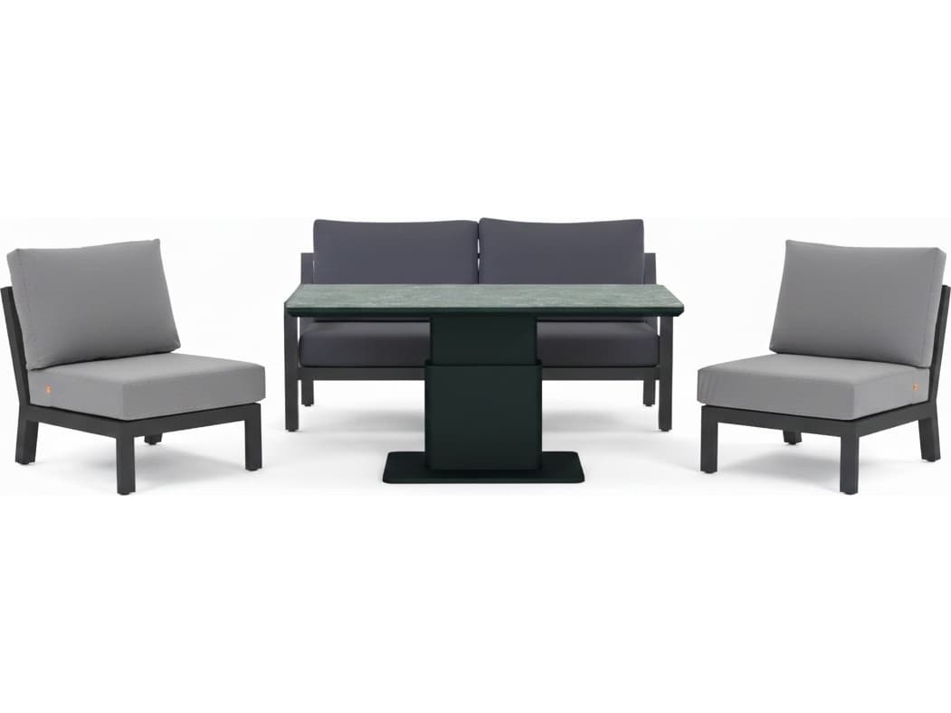 Kettler Timber Lava natte Charcoal Aluminum Cushion Lounge Chair