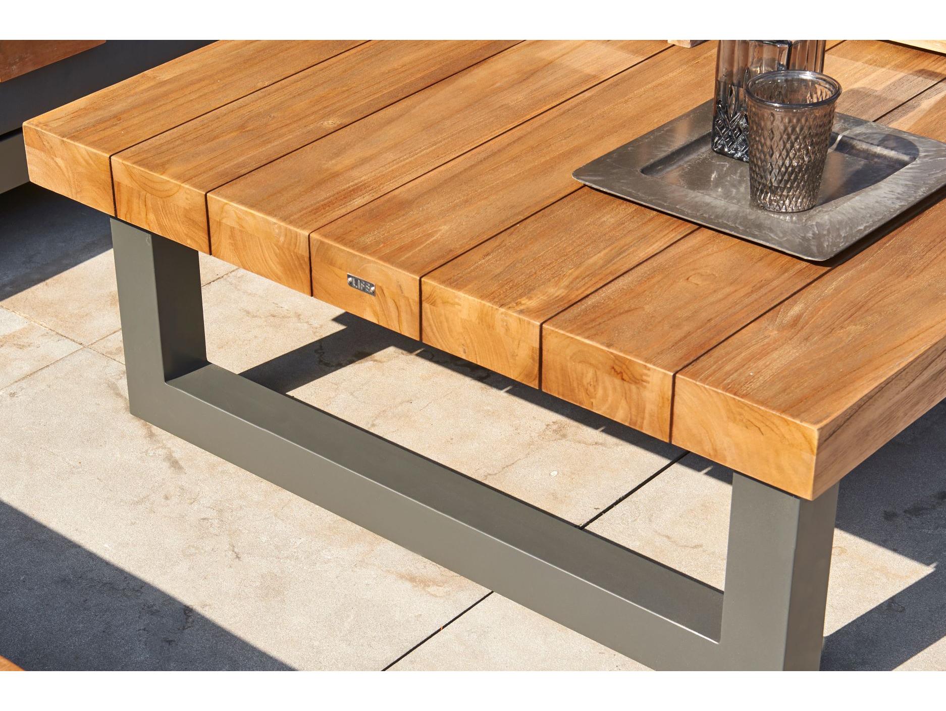 Kettler Life Nevada Lava Canvas Soot Aluminum Cushion Lounge Set