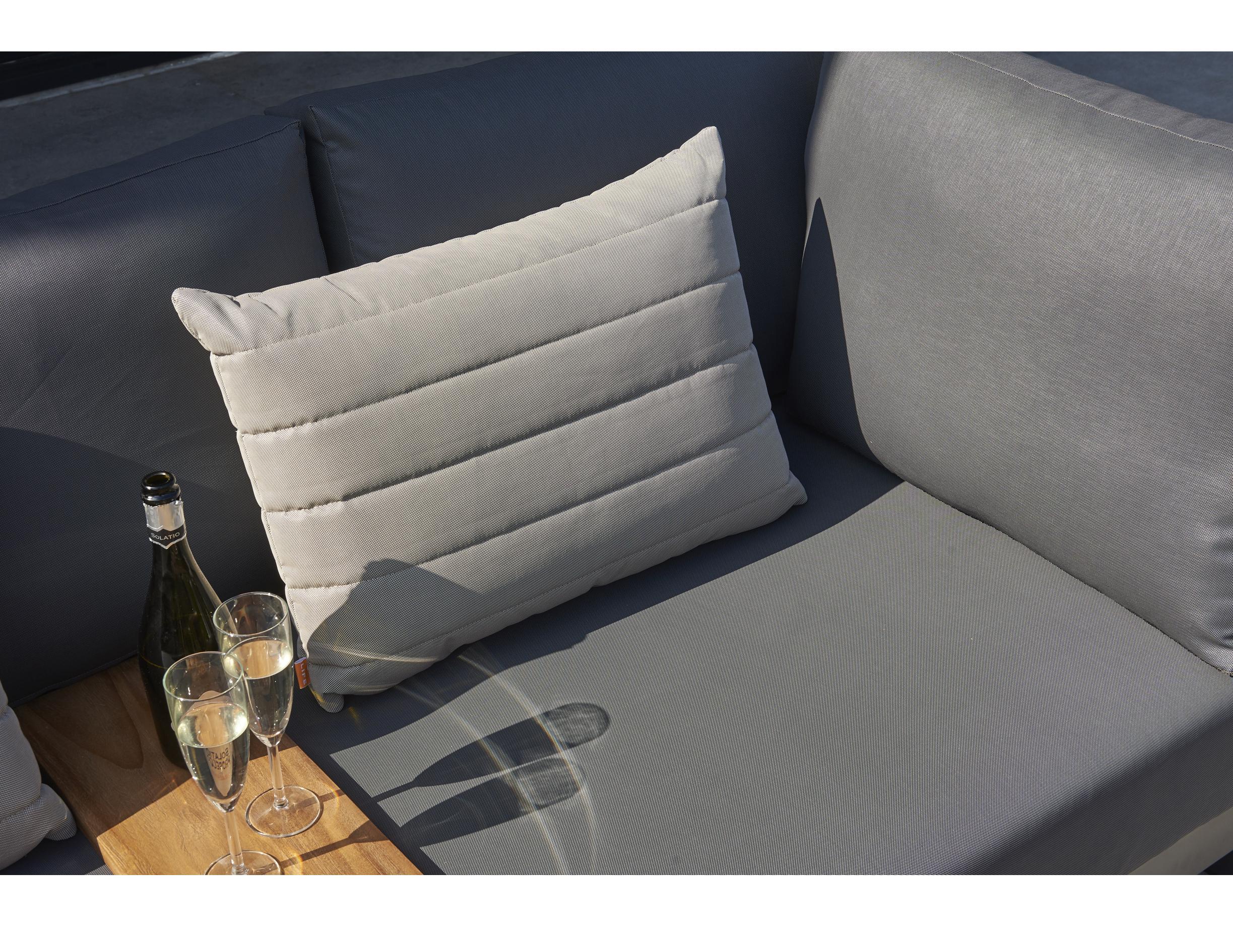 Kettler Life Nevada Lava Canvas Soot Grey Chine Aluminum Cushion Lounge Set