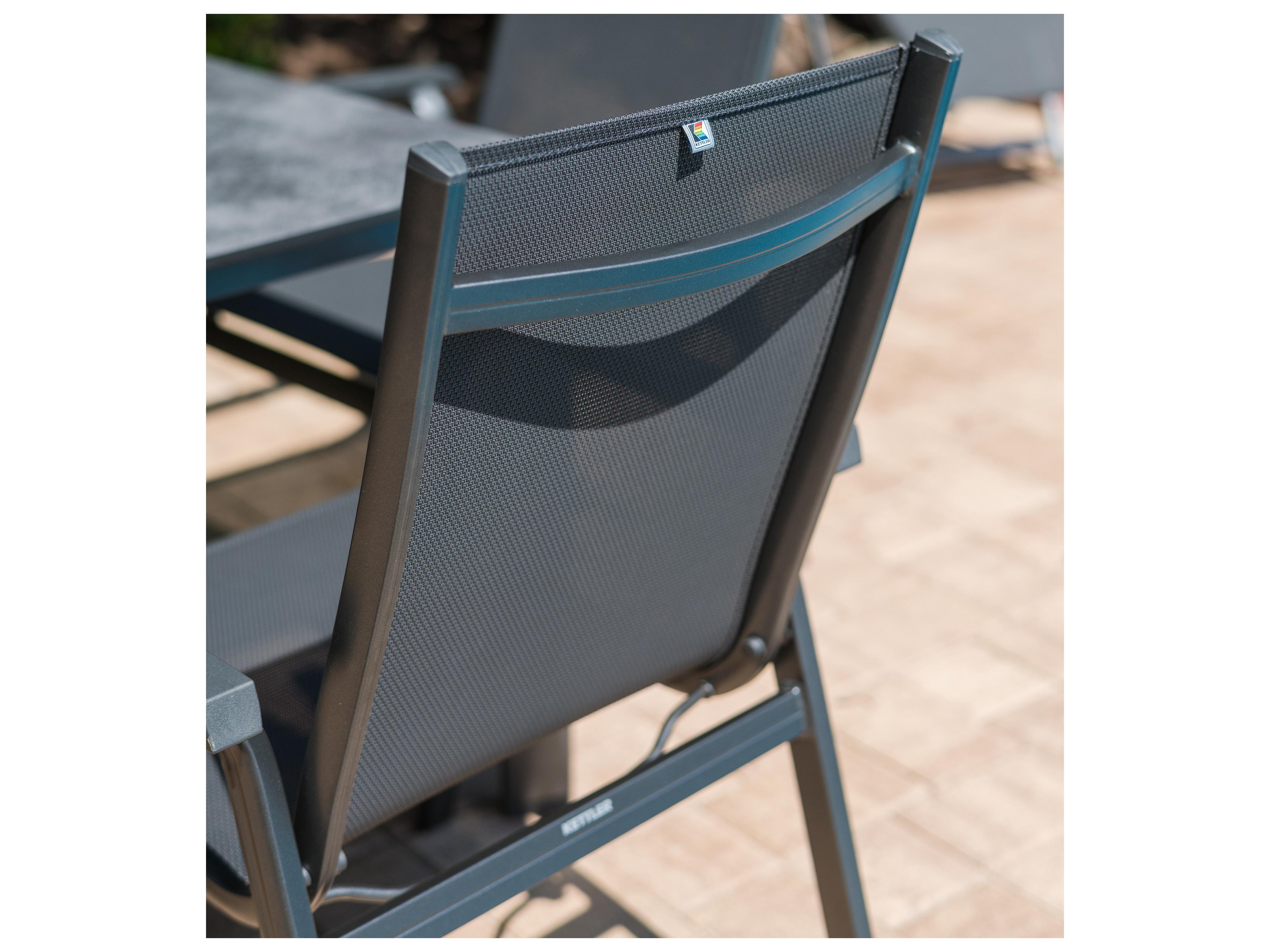 Kettler Basic Plus Sling Aluminum Gray 5 Piece Outdoor Dining Set in Gray