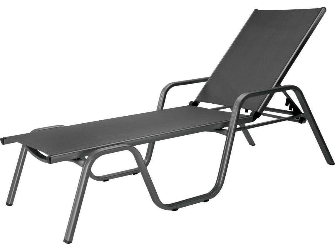 Kettler Basic Plus Aluminum Gray Stackable Outdoor Patio Chaise Lounge