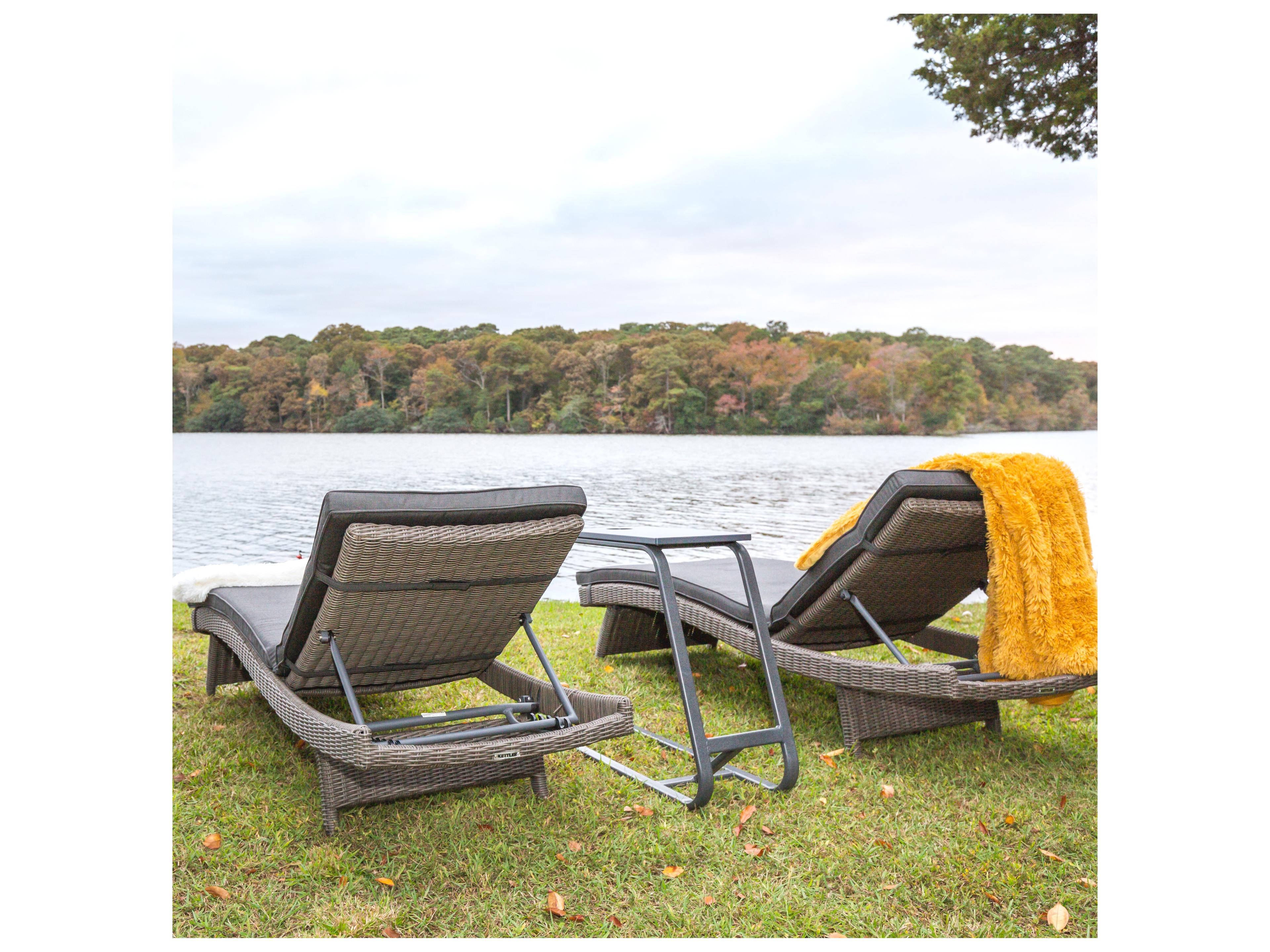 Kettler Palma Wicker Multi-Position Patio Chaise Lounge in Spectrum Indigo