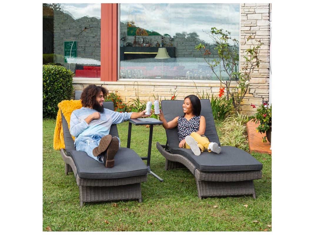 Kettler Palma Wicker Multi-Position Patio Chaise Lounge in Spectrum Indigo