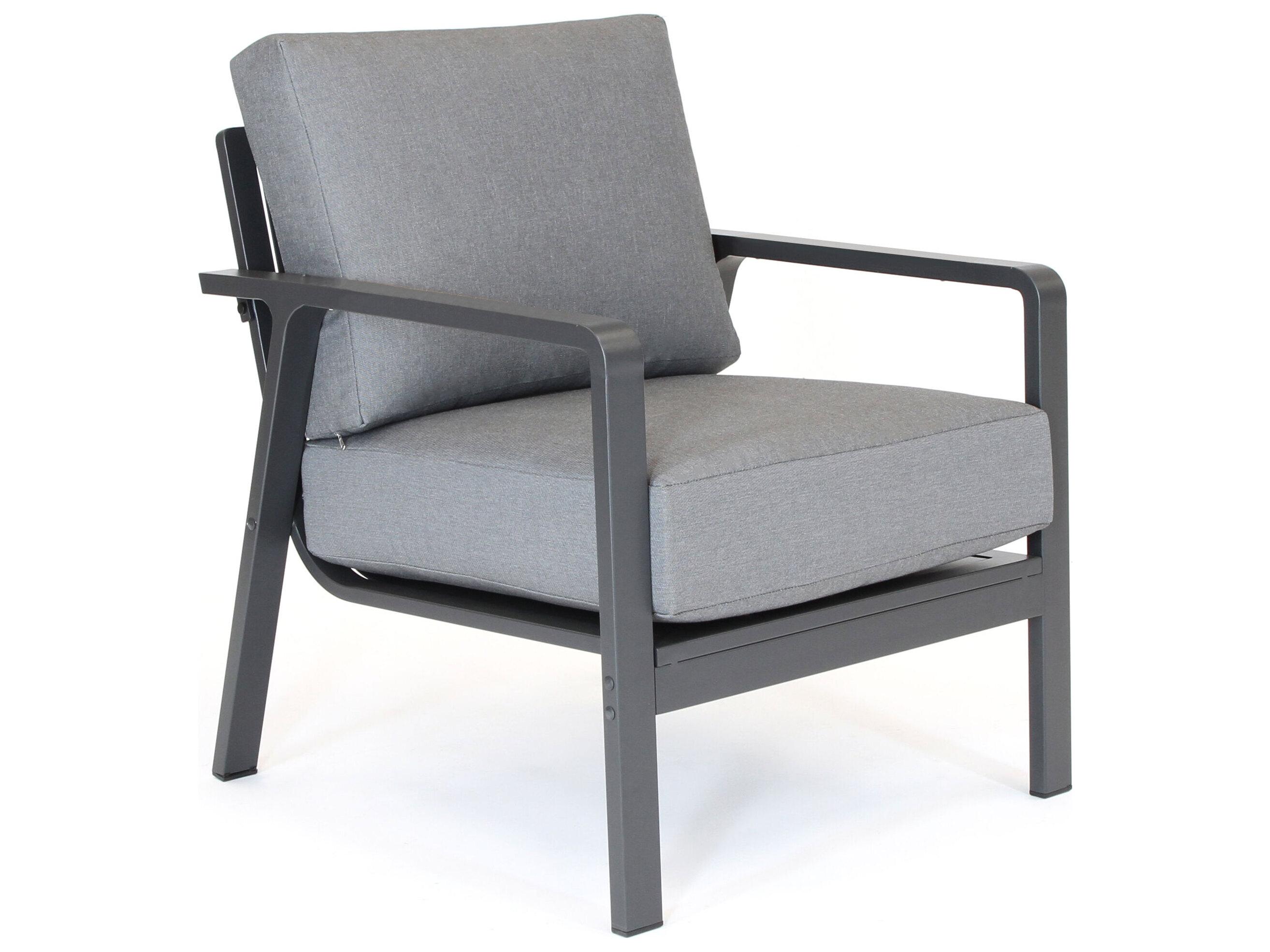 Kettler Paros Aluminum Charcoal Outdoor Patio Lounge Chair in Cast Slate