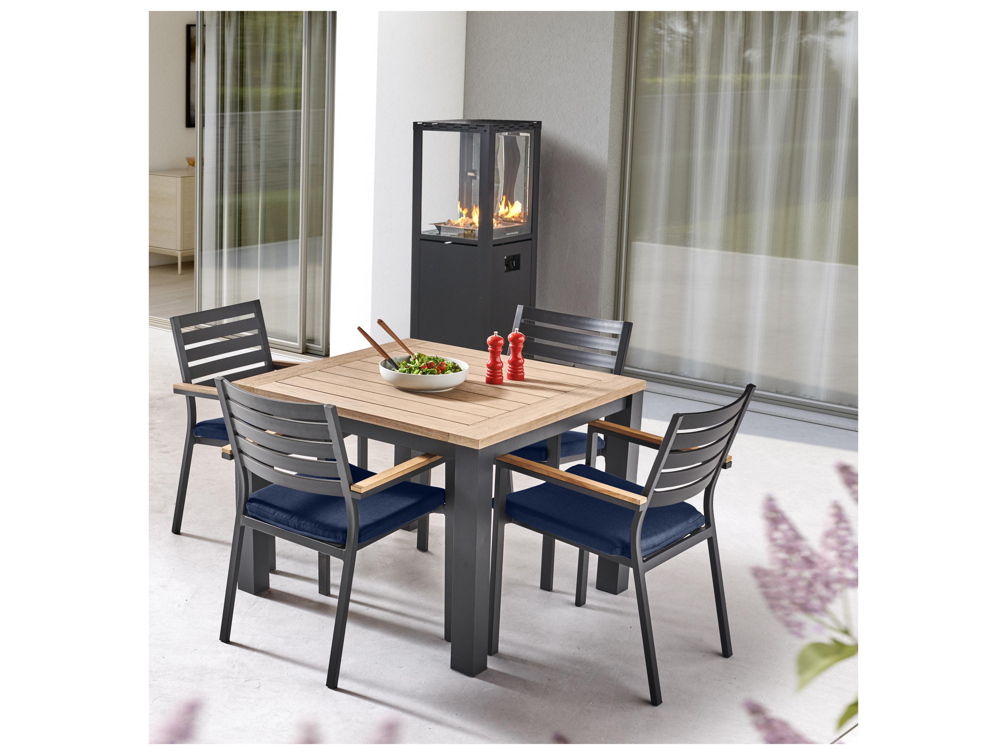 Kettler Elba Charcoal teak spectrum Indigo Aluminum Dining Set