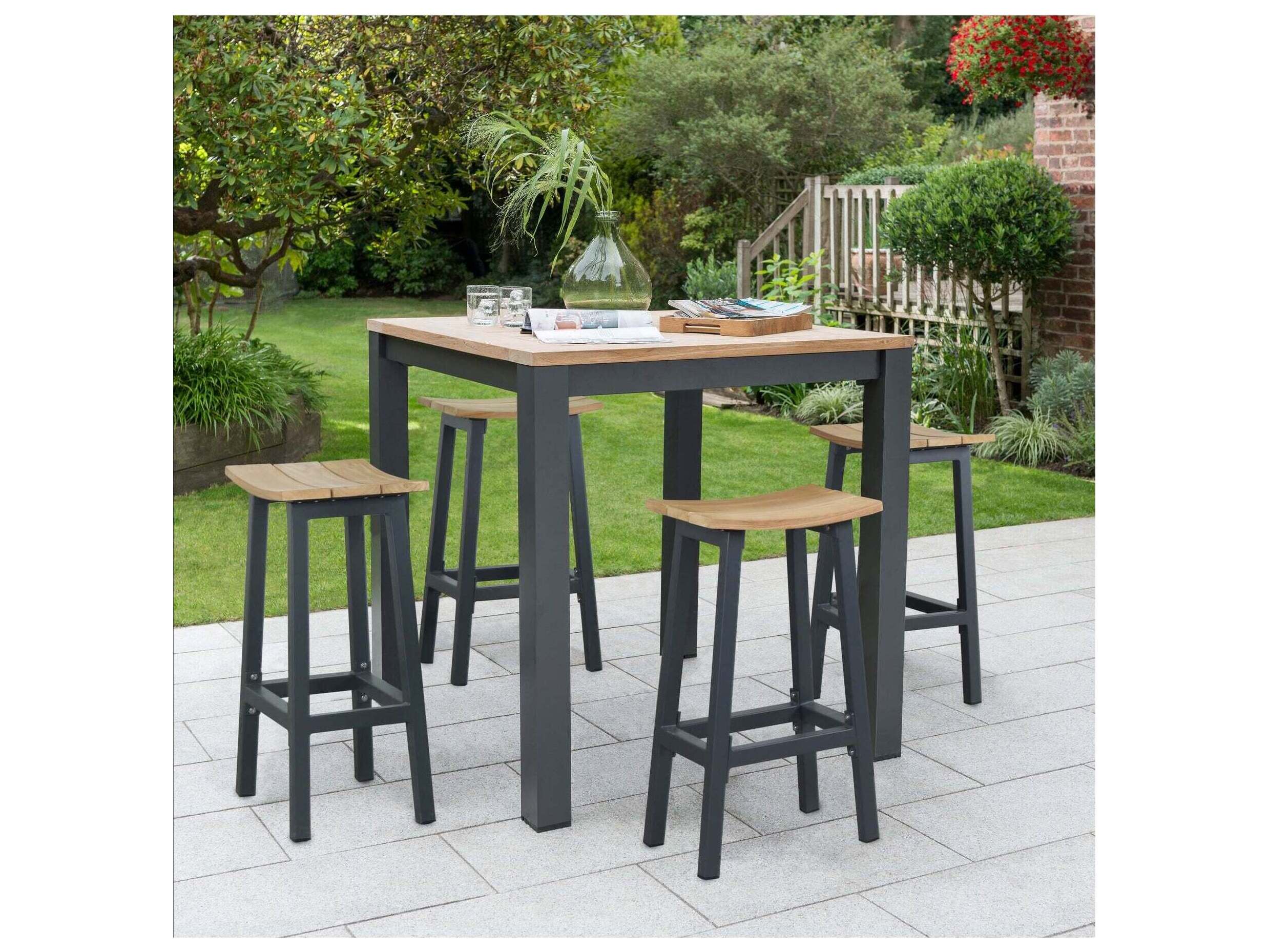 Kettler Elba Aluminum Charcoal Patio Bar Stool