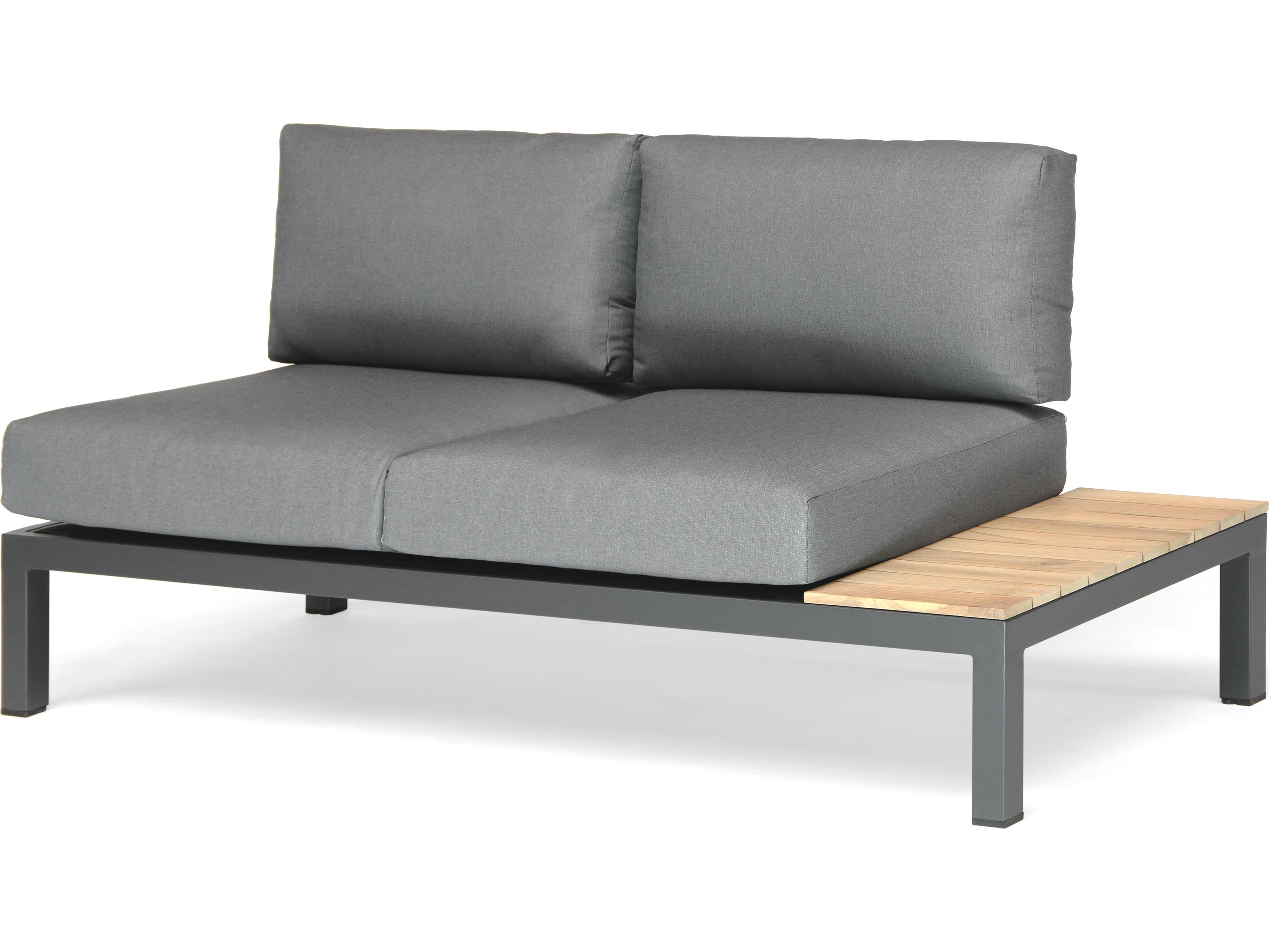 Kettler Elba Aluminum Charcoal Sectional Patio Lounge Set with Cast Silver