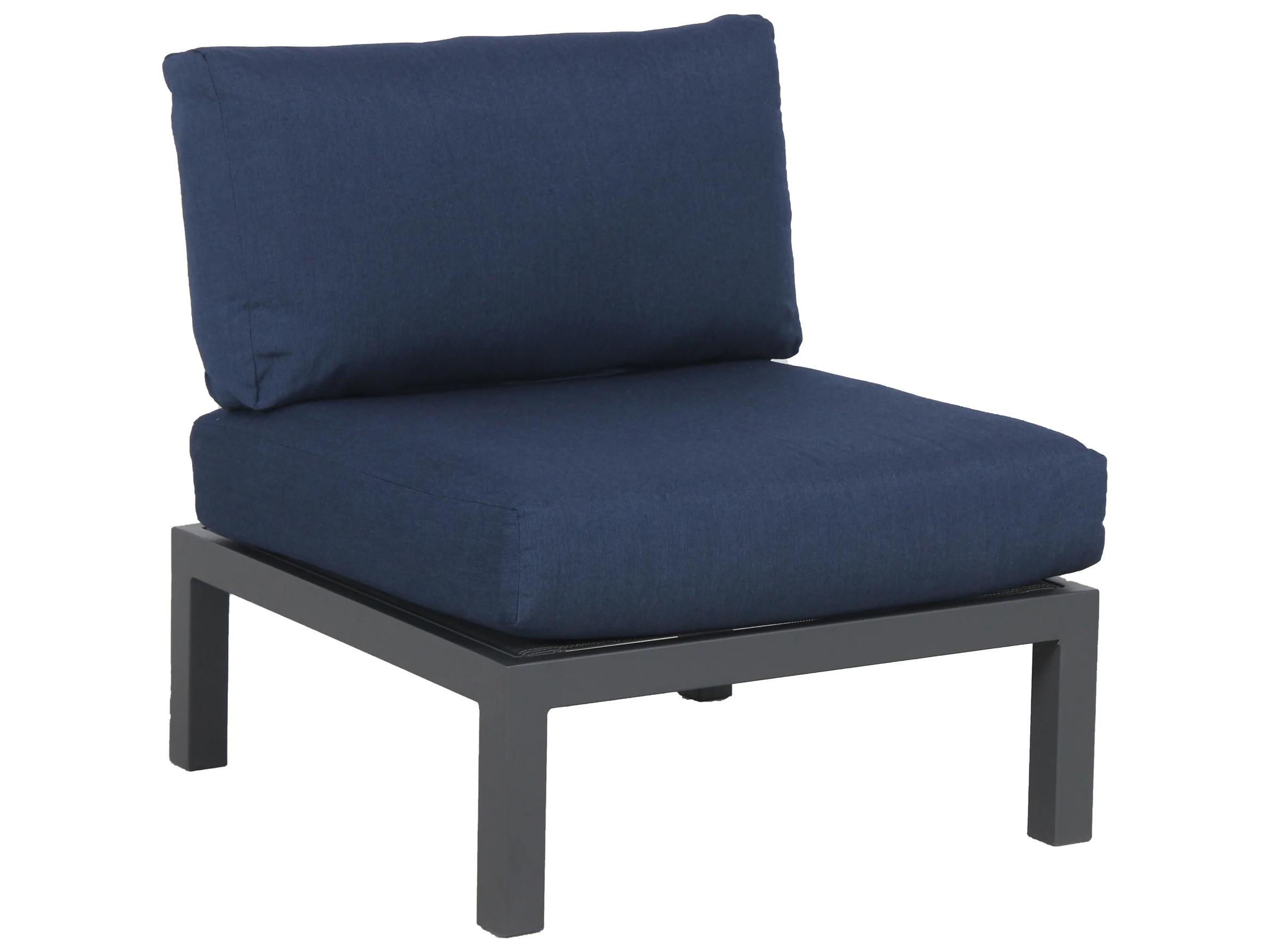 Kettler Elba Aluminum Charcoal Modular Outdoor Lounge Chair in Spectrum Indigo