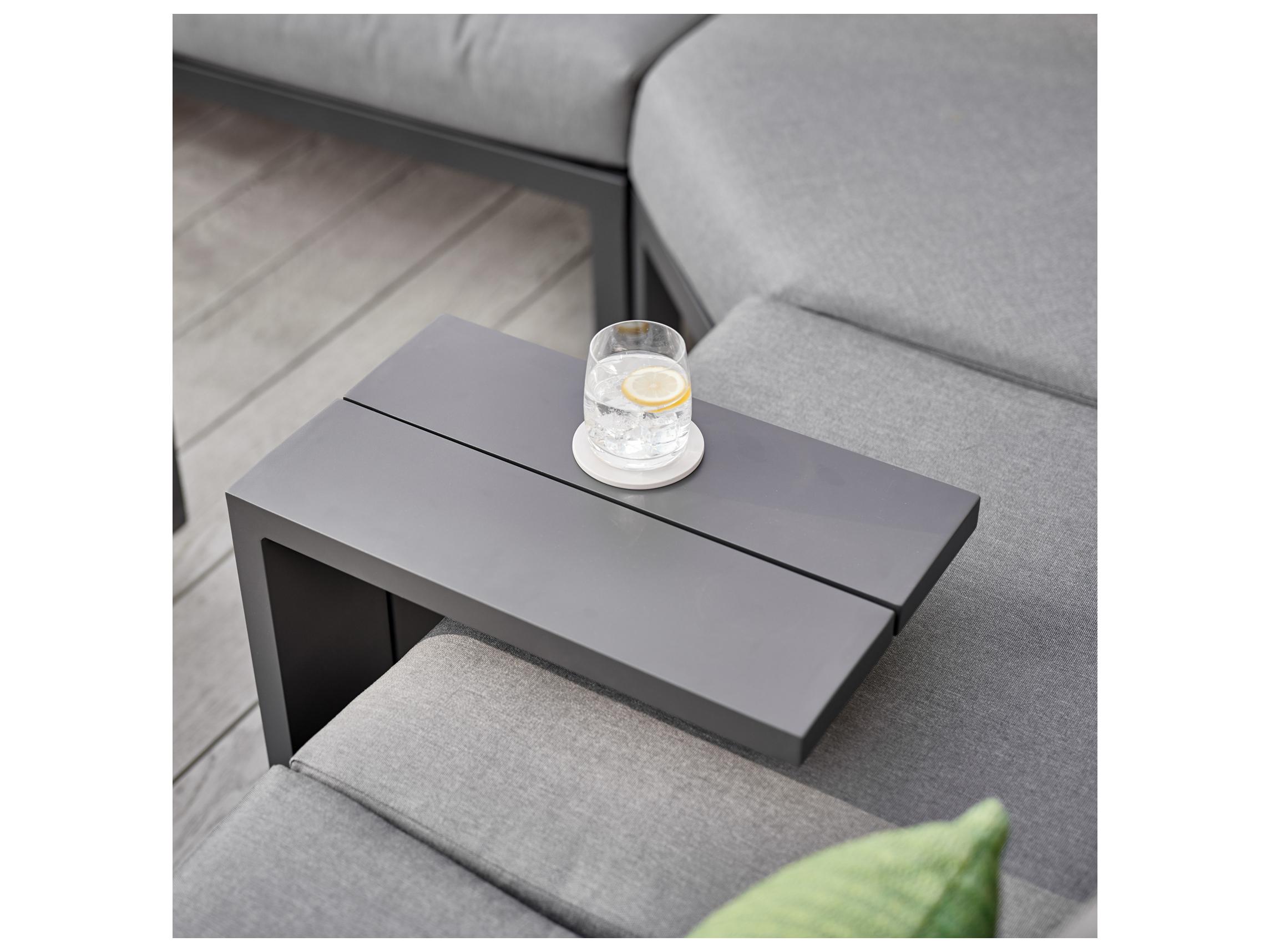 Kettler Elba Aluminum Charcoal Rectangular Outdoor Patio End Table