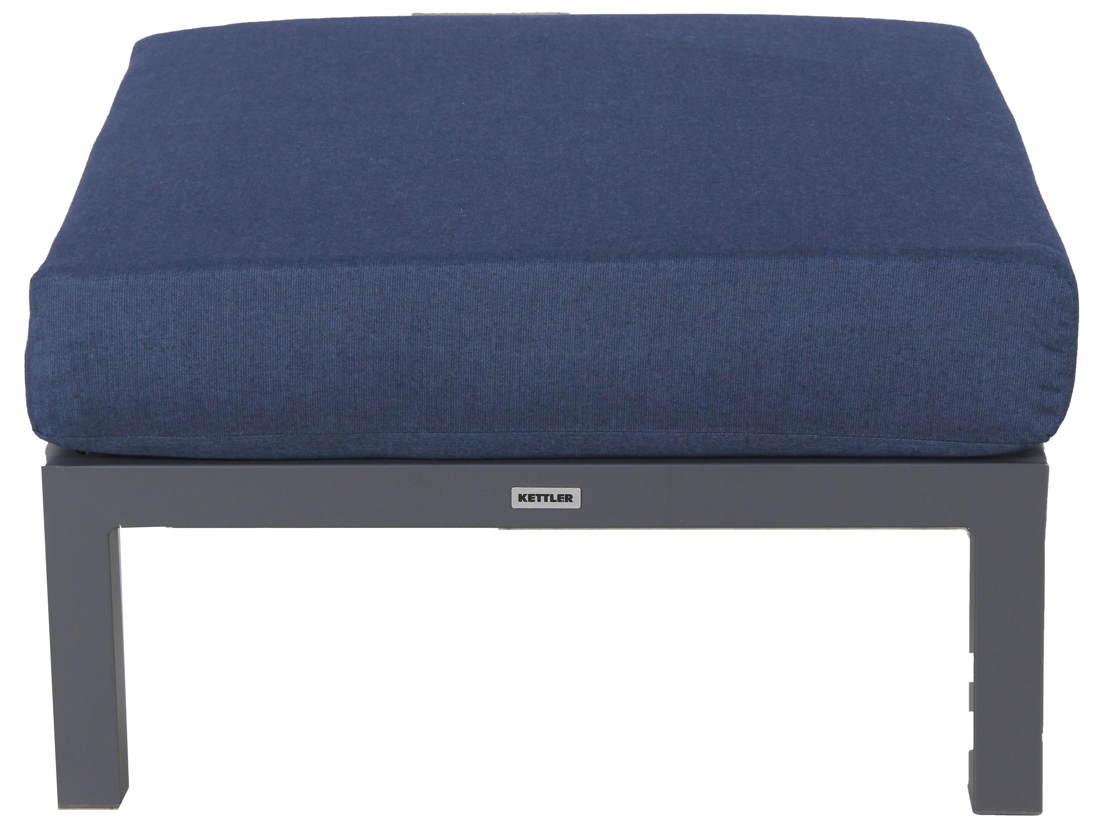 Kettler Elba Charcoal spectrum Indigo Aluminum Cushion Ottoman