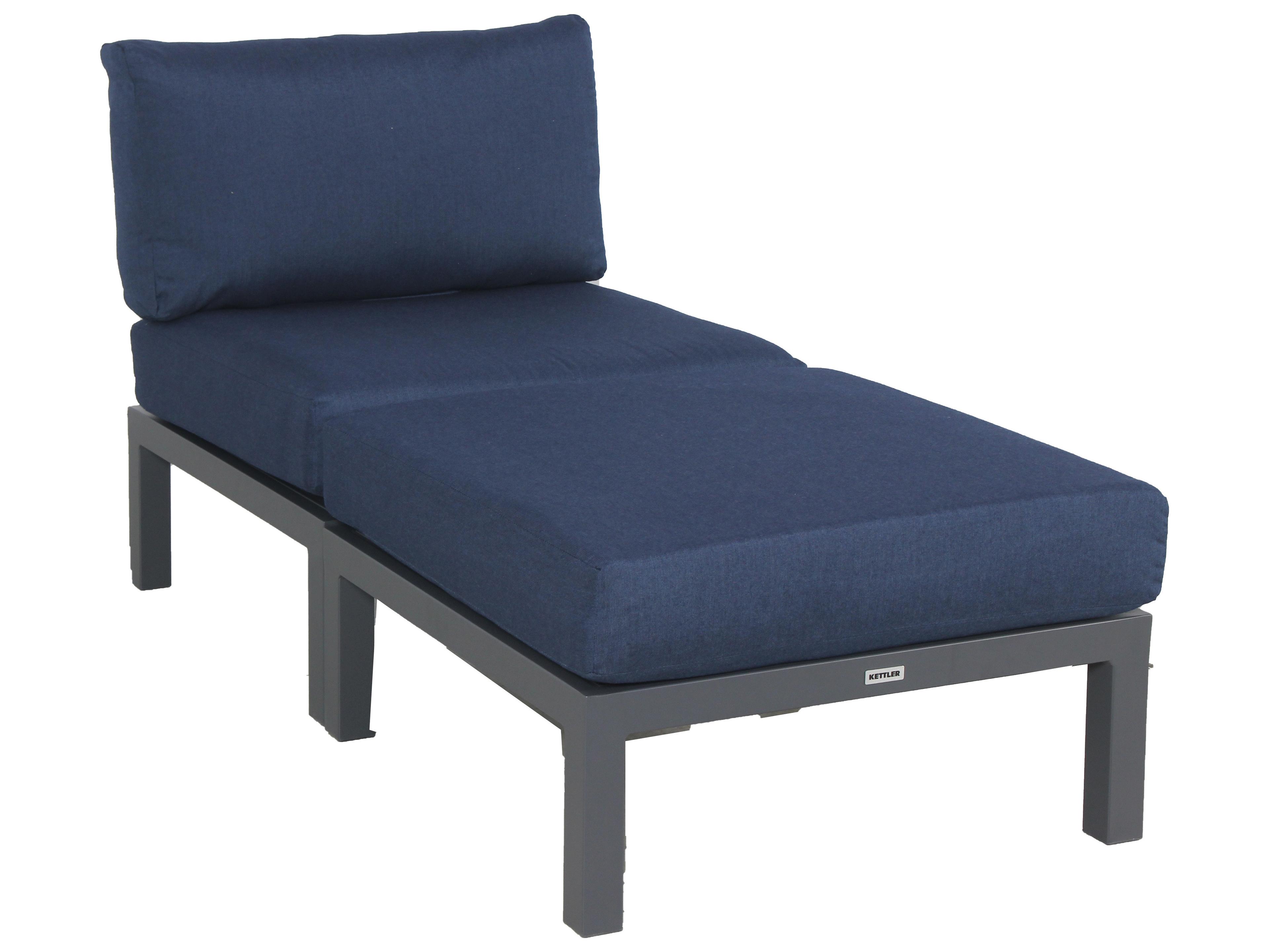Kettler Elba Charcoal spectrum Indigo Aluminum Cushion Ottoman