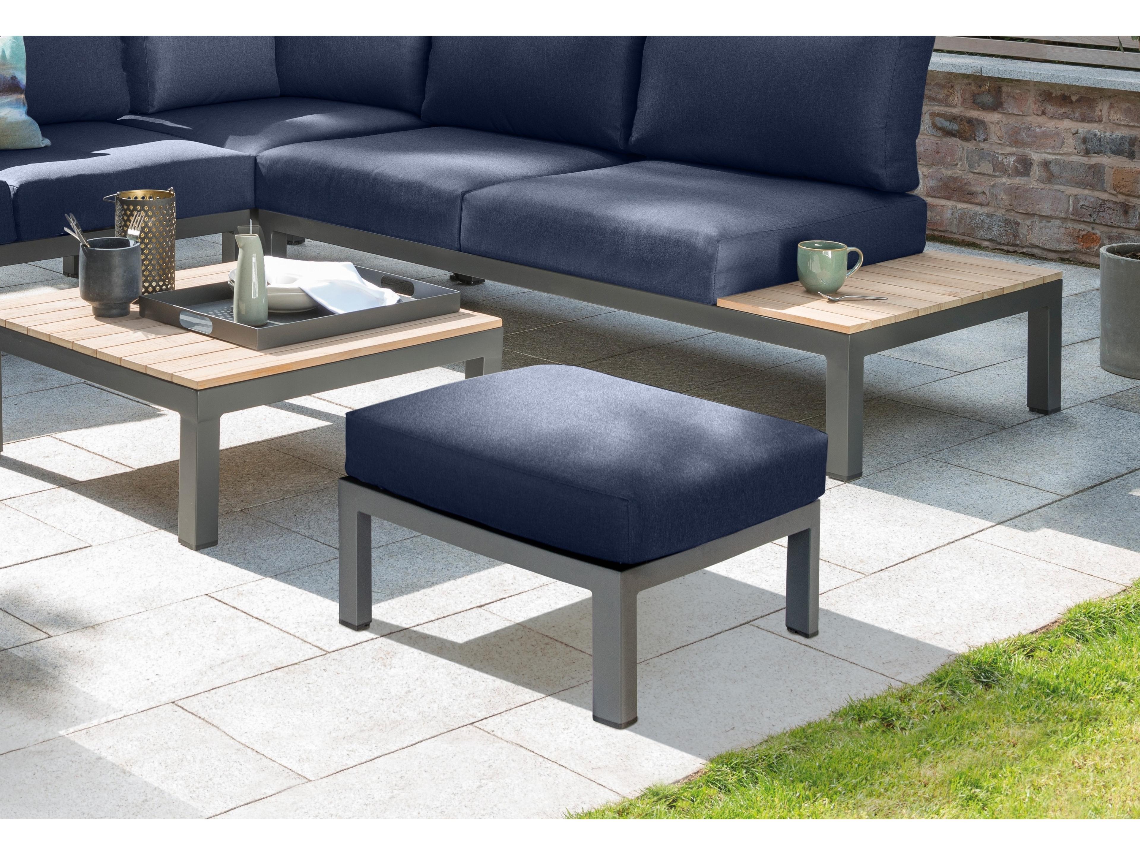 Kettler Elba Charcoal spectrum Indigo Aluminum Cushion Ottoman