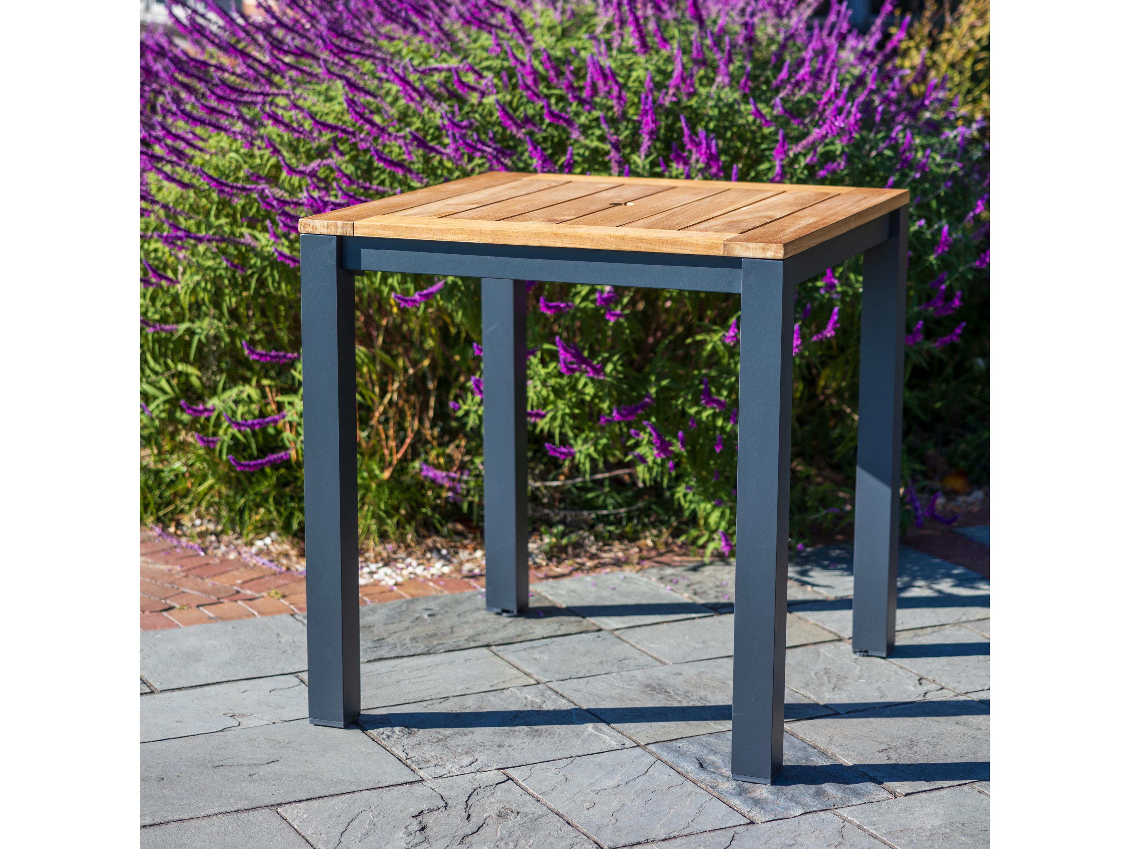 Kettler Elba Charcoal Teak Cast Silver Aluminum Cushion Lounge Set