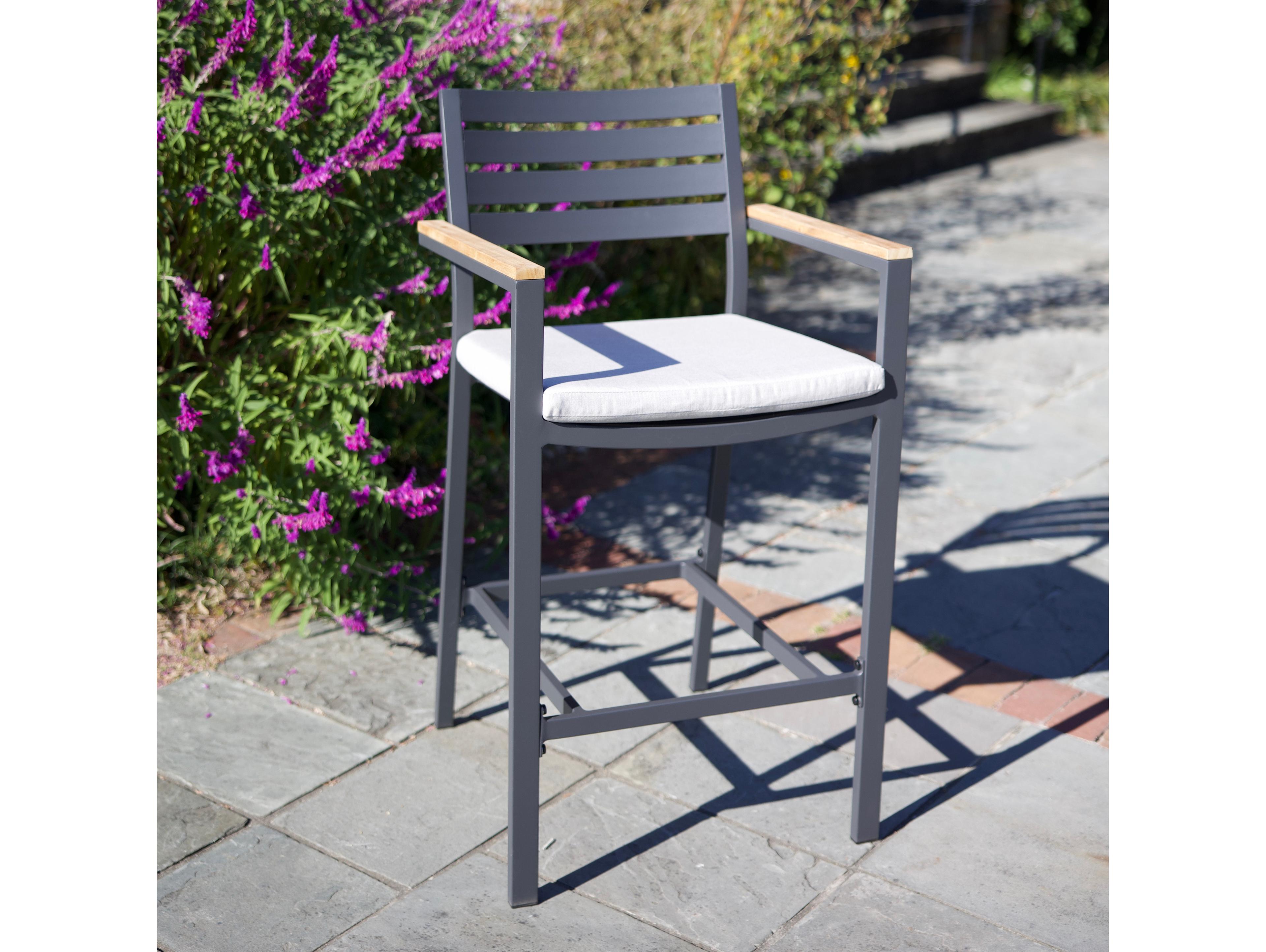 Kettler Elba Charcoal Teak Cast Silver Aluminum Cushion Lounge Set