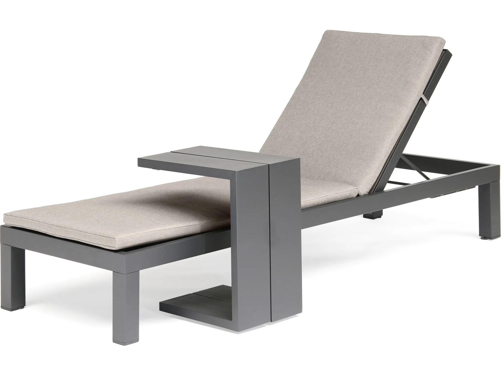 Kettler Elma Aluminum Charcoal Cast Silver Multi-Position Chaise Lounge