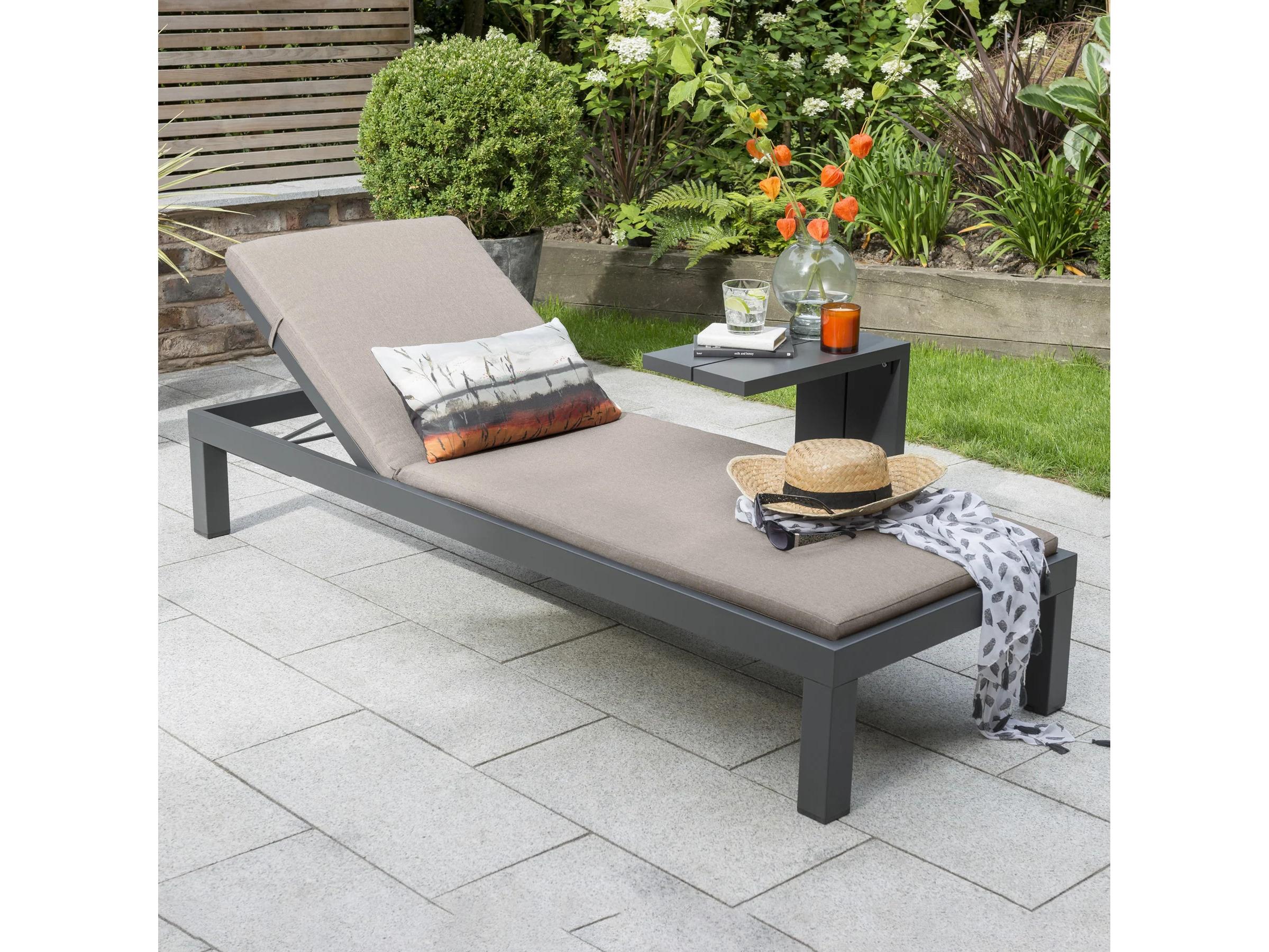 Kettler Elma Aluminum Charcoal Cast Silver Multi-Position Chaise Lounge