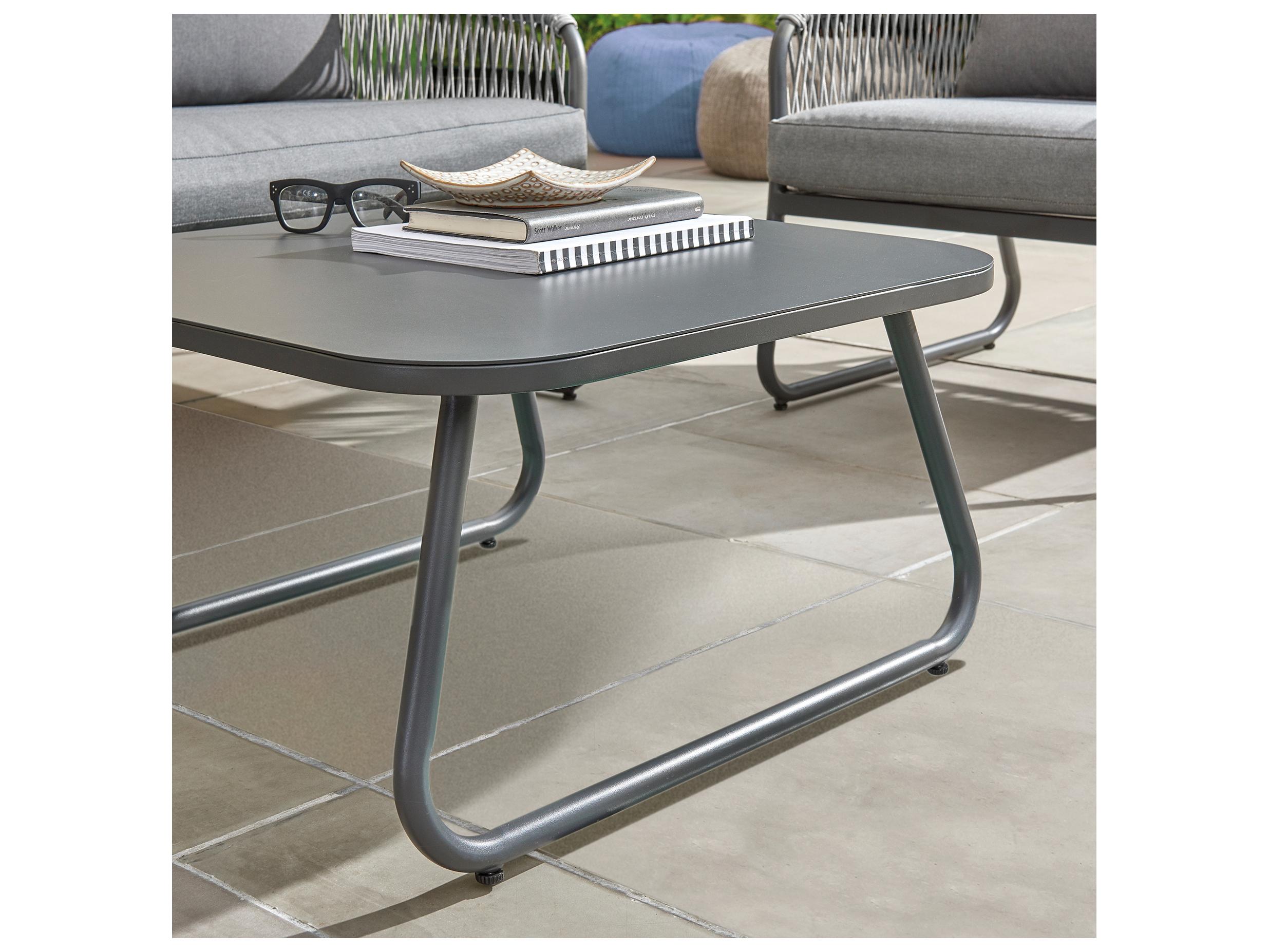 Kettler Kingston Aluminum Charcoal Outdoor Patio Lounge Set in Cast Slate