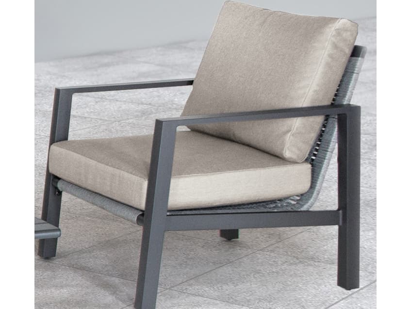 Kettler Larno Charcoal Cast Silver Aluminum Cushion Lounge Set