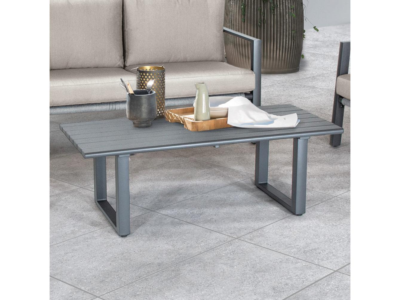 Kettler Larno Charcoal Cast Silver Aluminum Cushion Lounge Set