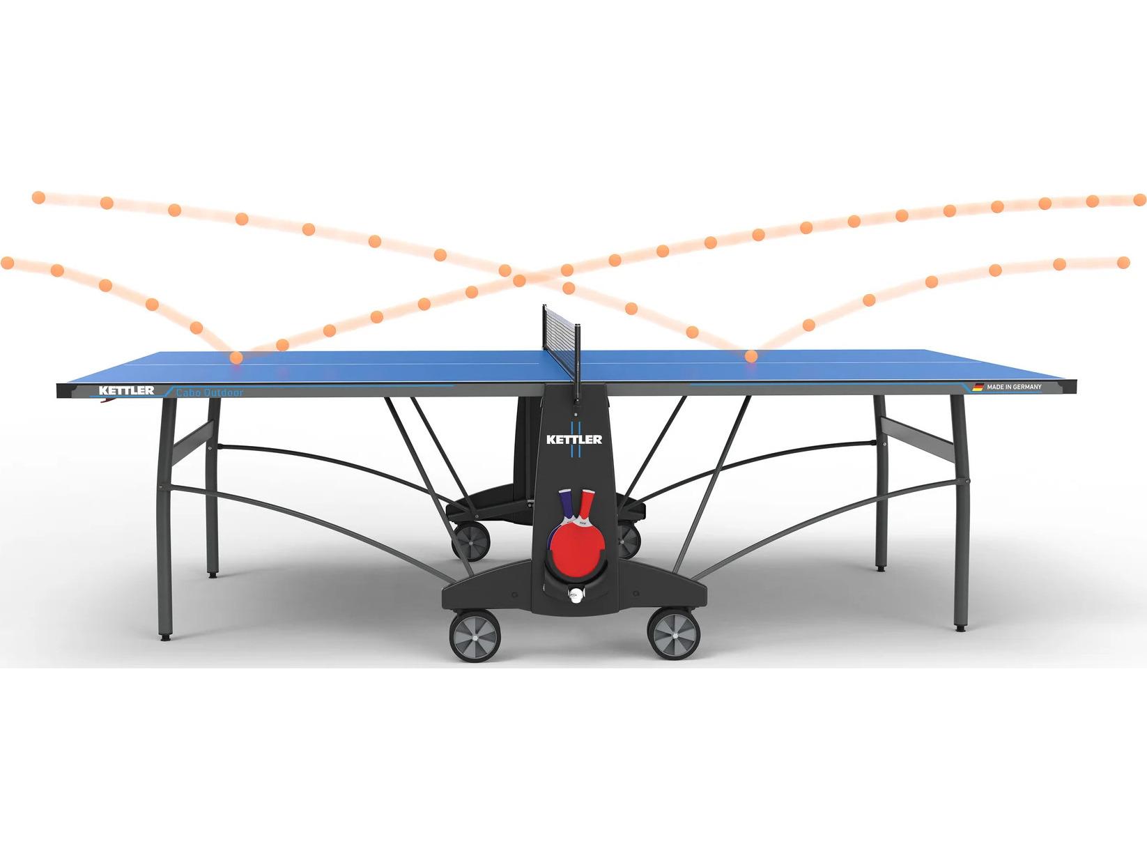 Kettler Table Tennis Cabo Outdoor Bundle With 2-Player Set & Cover