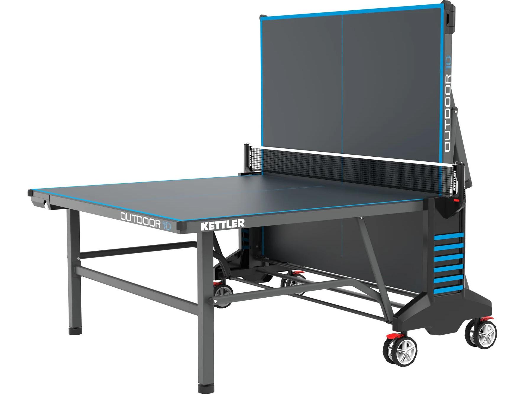 Kettler Outdoor 10 Table Tennis Table 4-Player Bundle