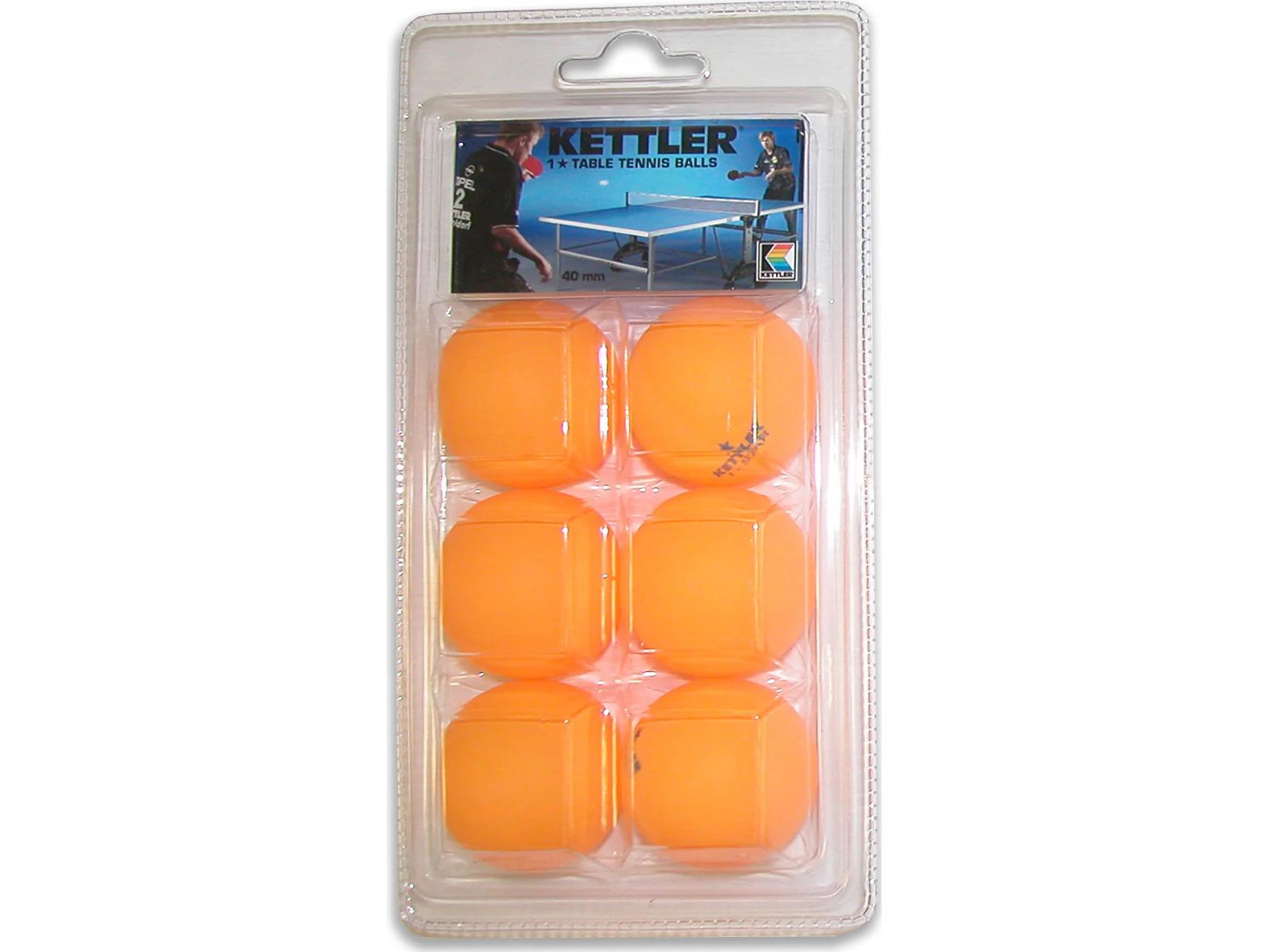 Kettler 1-Star Orange Table Tennis Balls 6-Pack