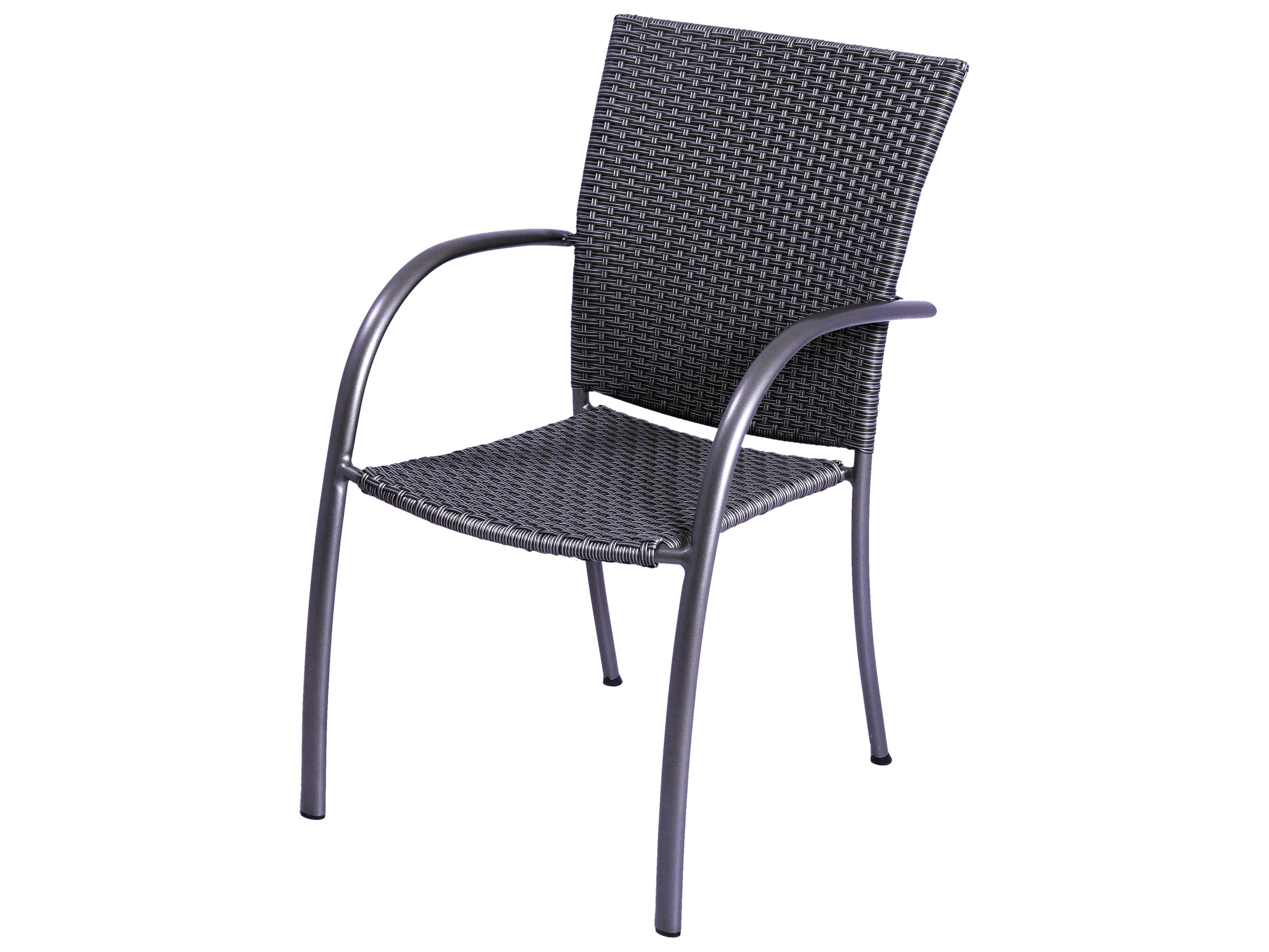 Kettler Pilano Silver-grey Weave Aluminum Wicker Dining Chair - Set of 4