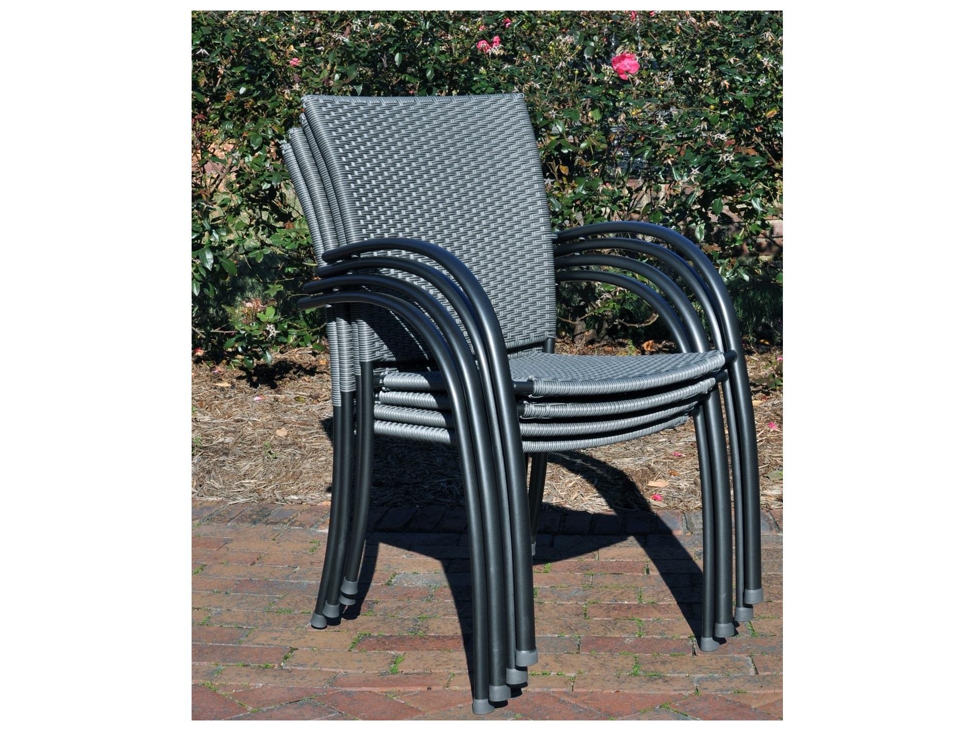 Kettler Pilano Silver-grey Weave Aluminum Wicker Dining Chair - Set of 4