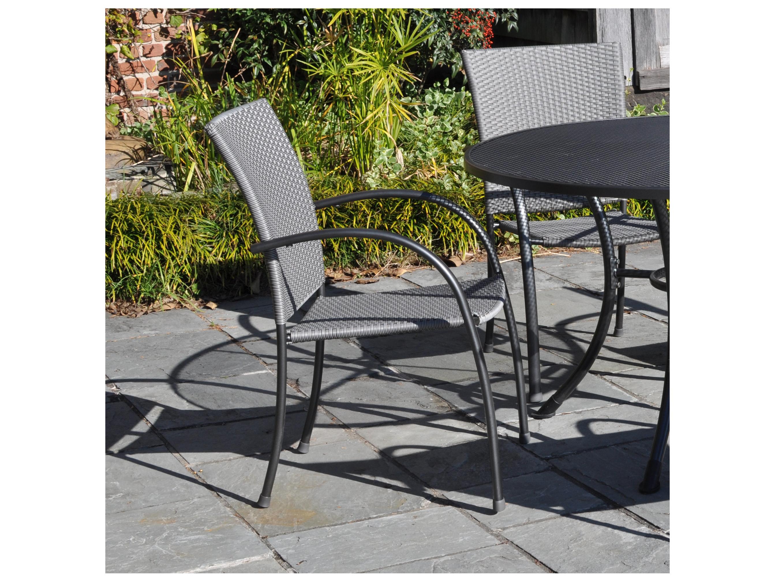 Kettler Pilano Silver-grey Weave Aluminum Wicker Dining Chair - Set of 4