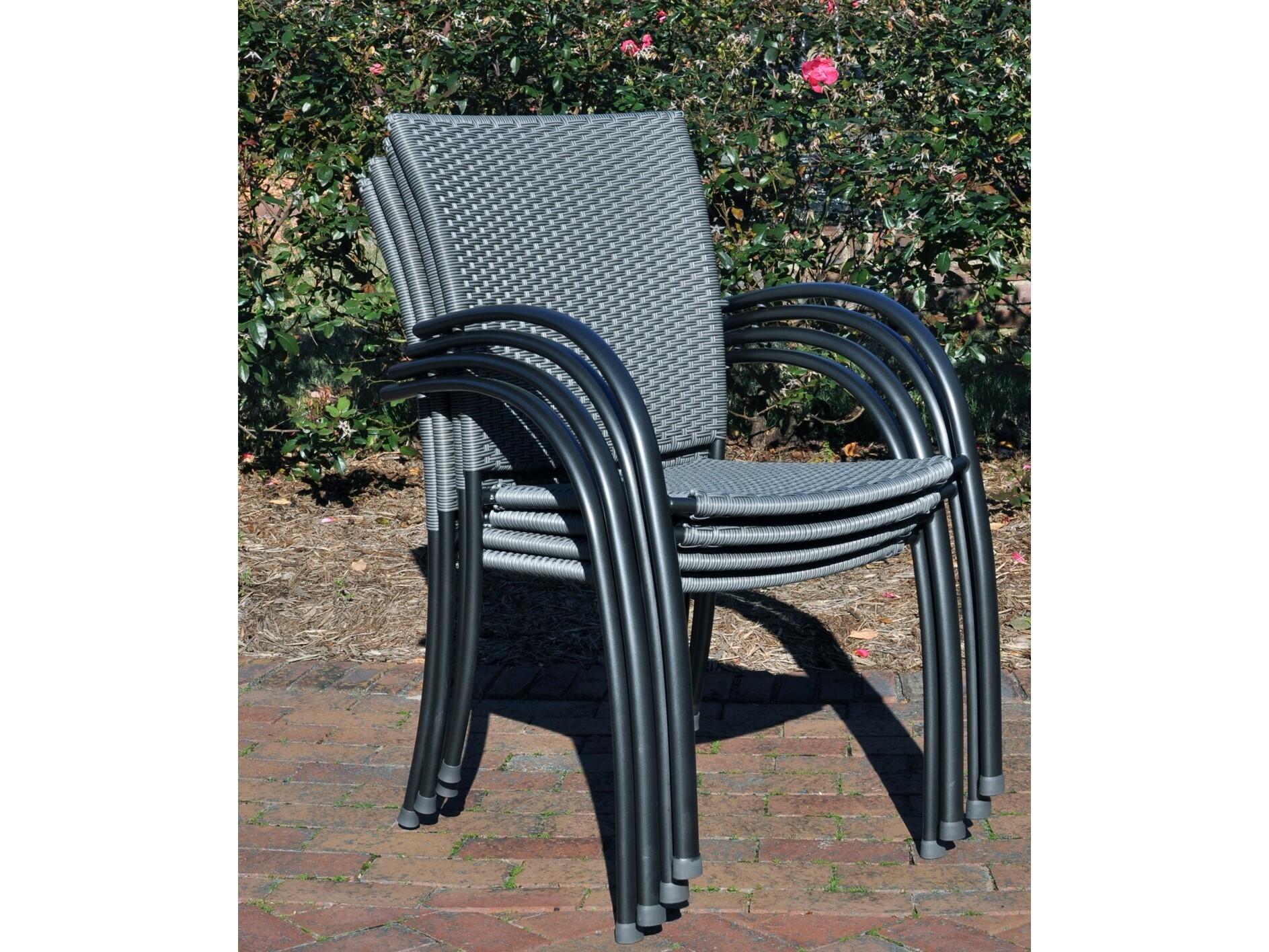 Kettler Pilano Wrought Iron Woven Silver-Gray Weave Dining Arm Chair Set of 6