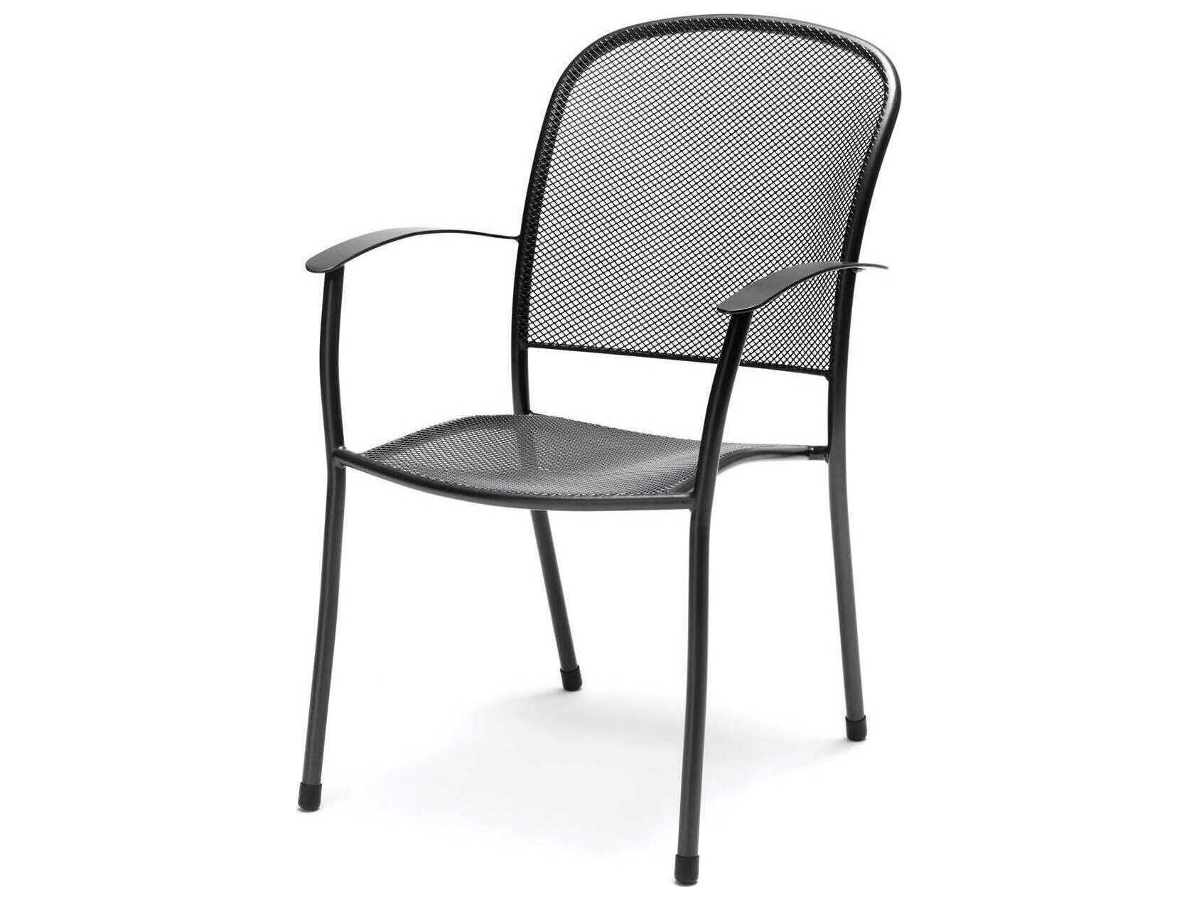 Kettler Caredo Wrought Iron Stackable Outdoor Dining Arm Chair