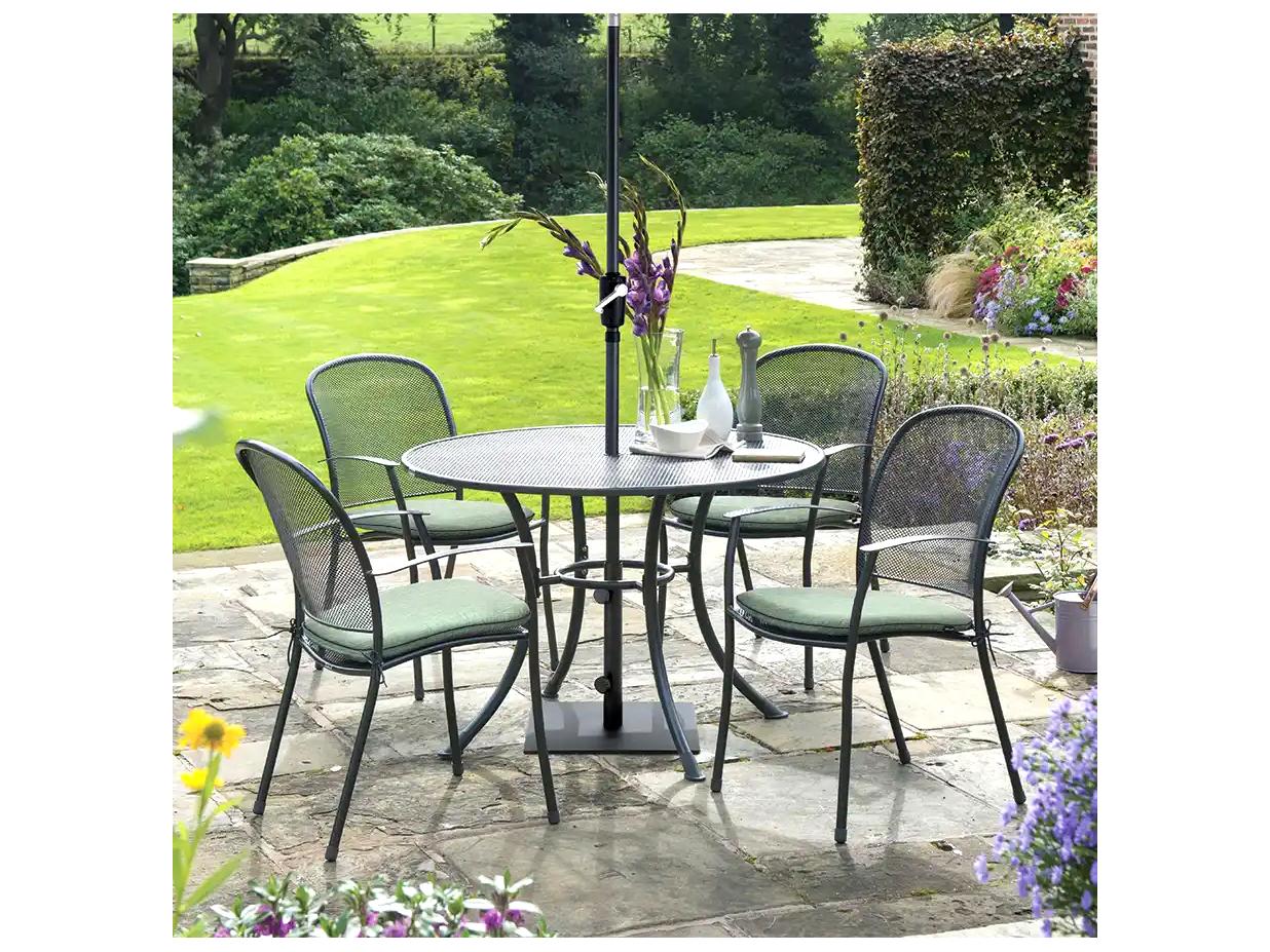 Kettler Caredo Wrought Iron Gray 5 Piece Outdoor Patio Dining Set