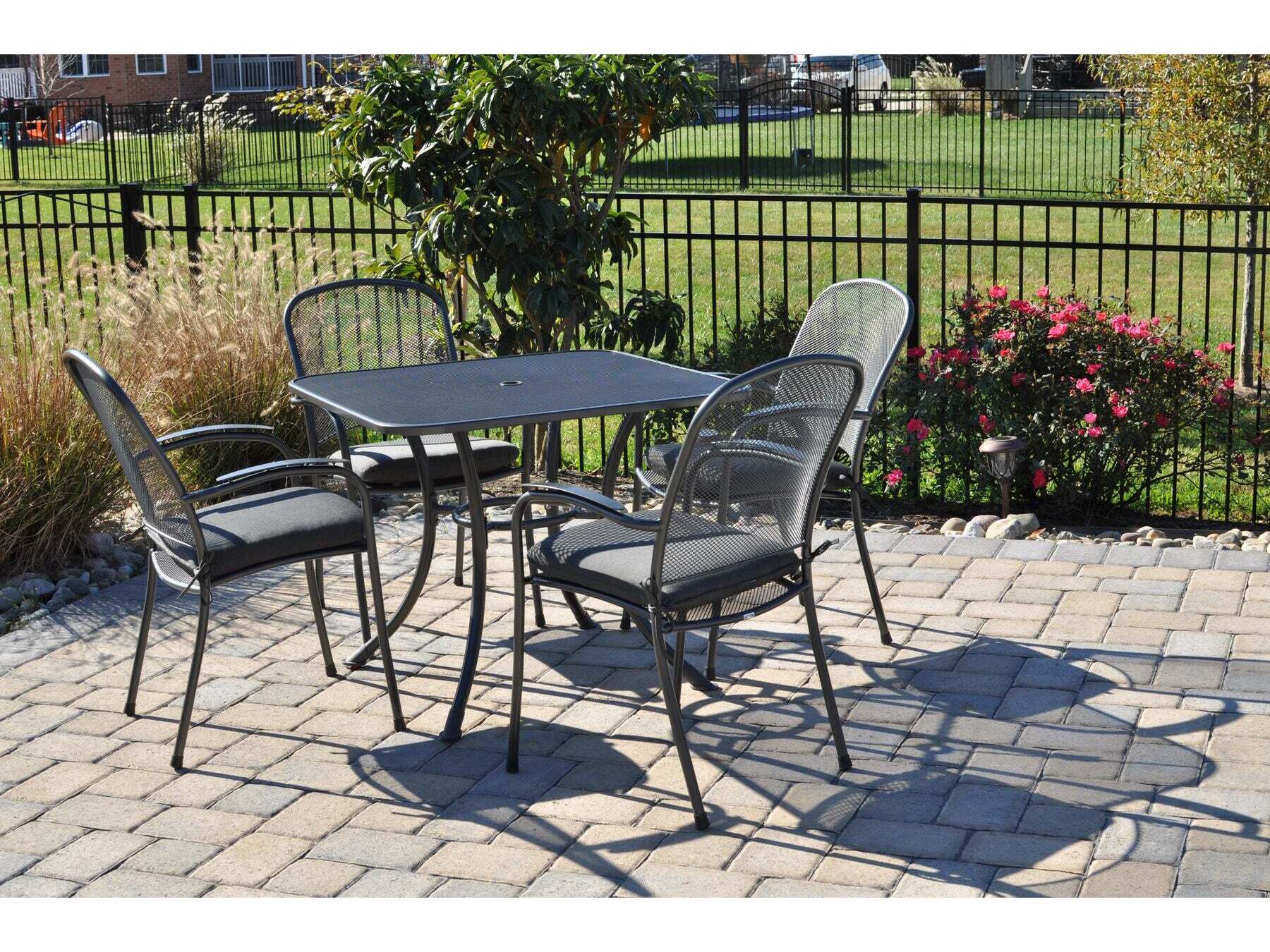 Kettler Carlo Wrought Iron Stackable Outdoor Patio Dining Arm Chair