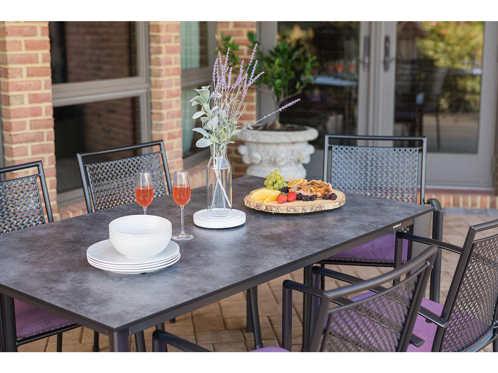 Kettler Reno Wrought Iron Gray 7 Piece Outdoor Dining Set