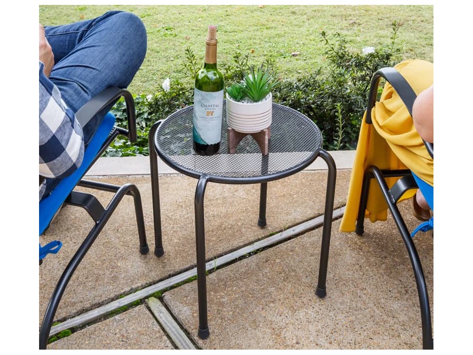 Kettler Wrought Gray Round Patio End Table