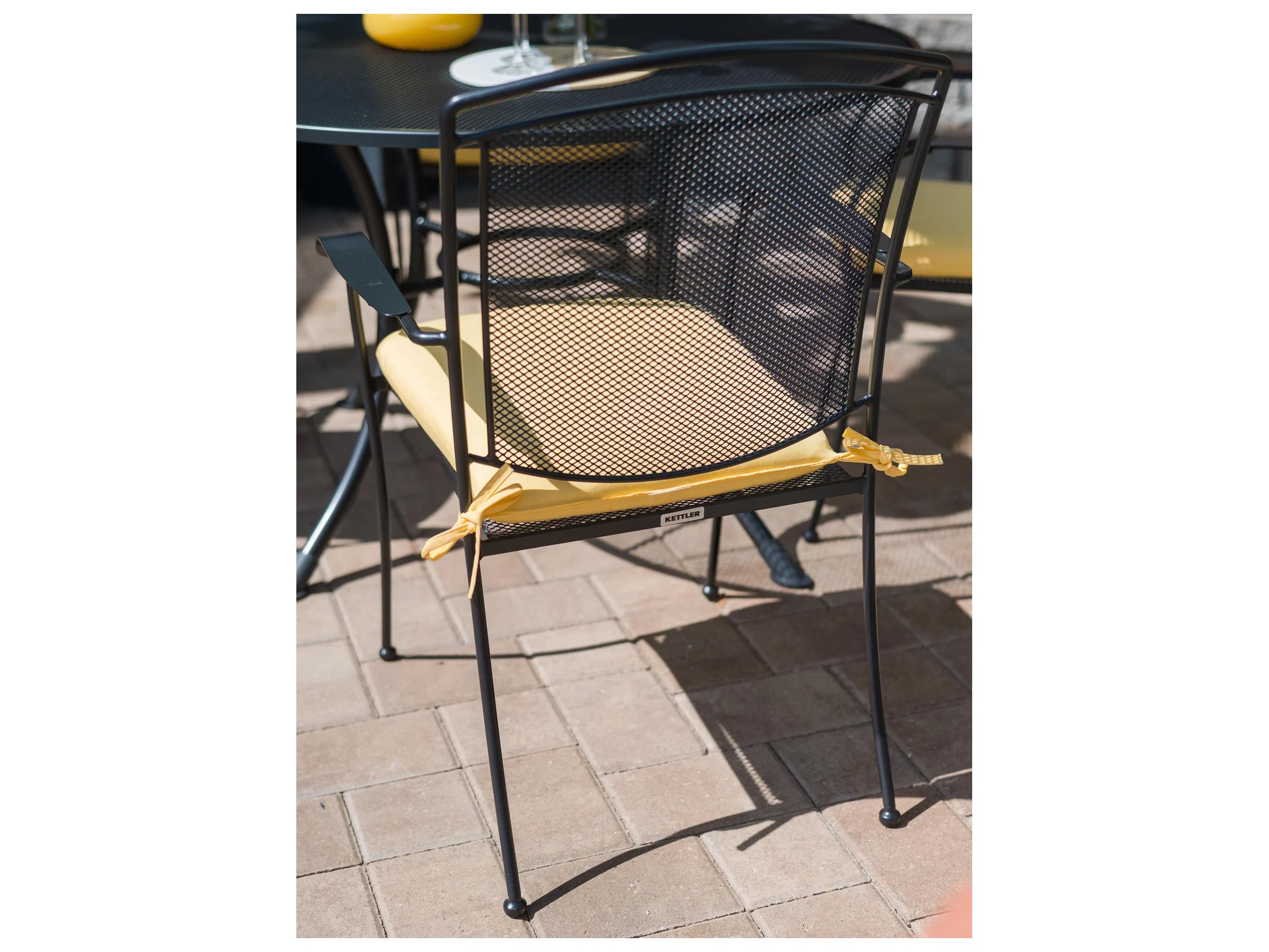 Kettler HENLEY Steel Gray Stackable Dining Arm Chair Set in 4