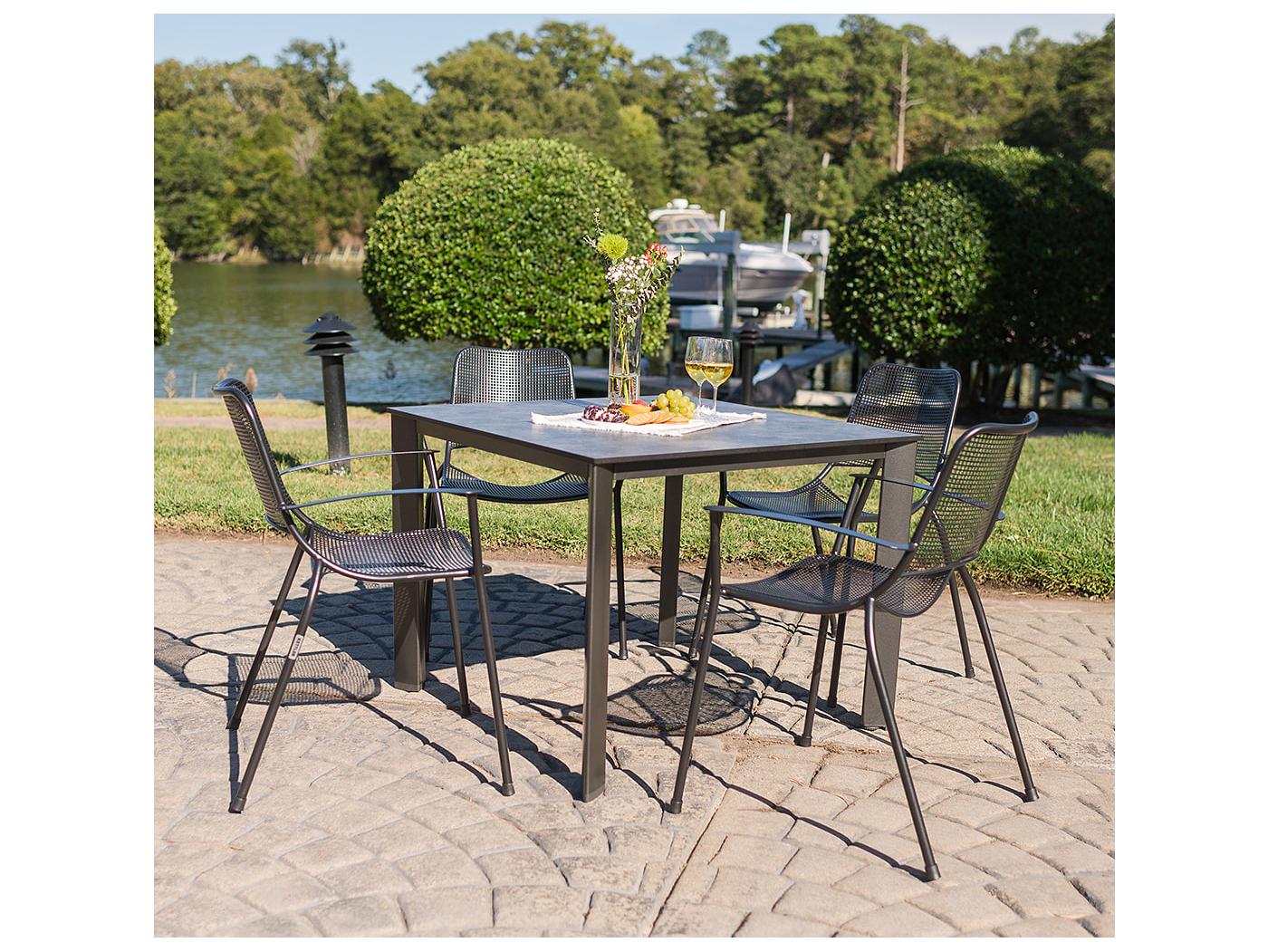 Kettler Metro Wrought Iron Gray 5 Piece Outdoor Dining Set