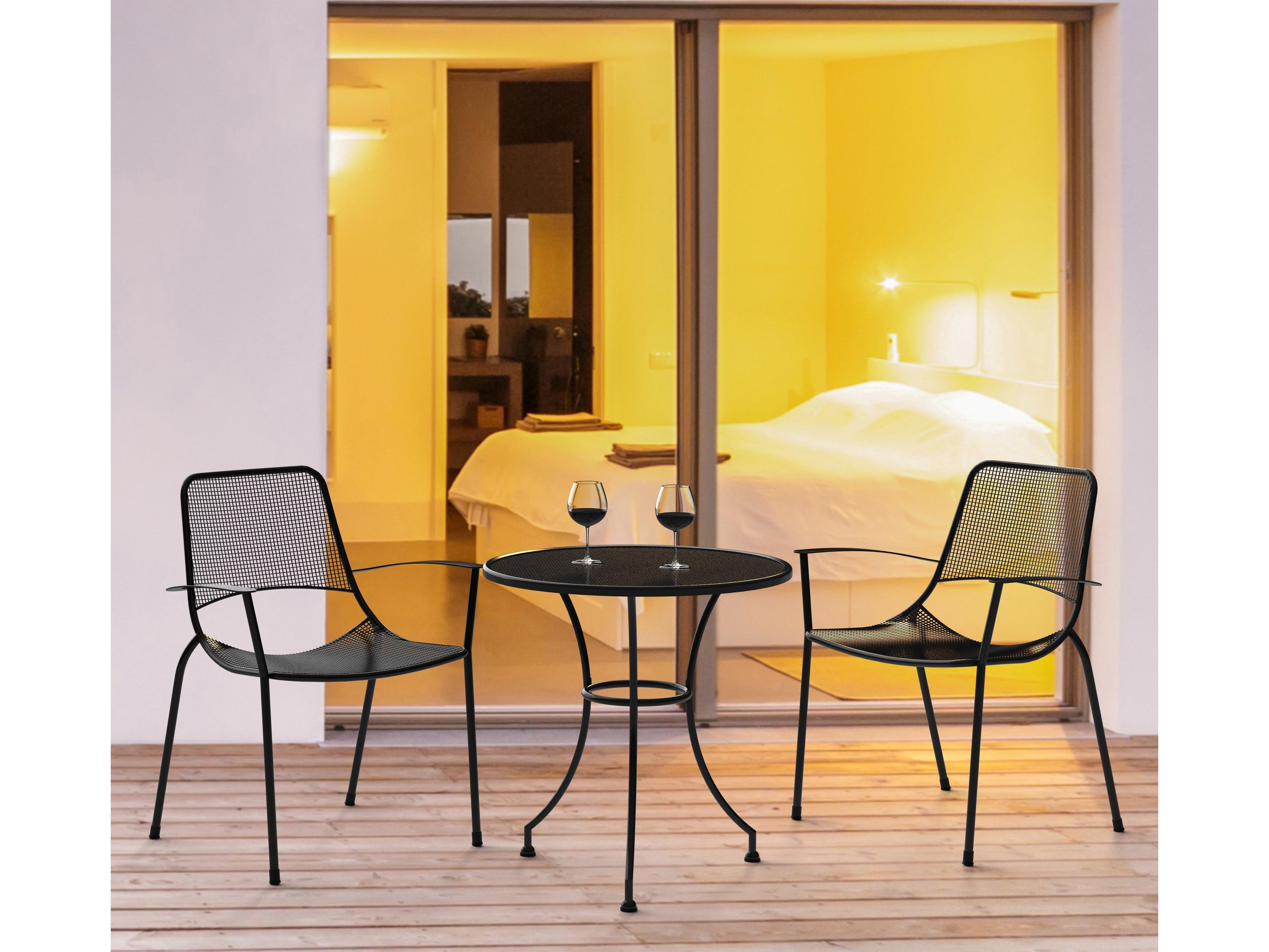 Kettler Metro Steel Gray Dining Arm Chair Set of 4