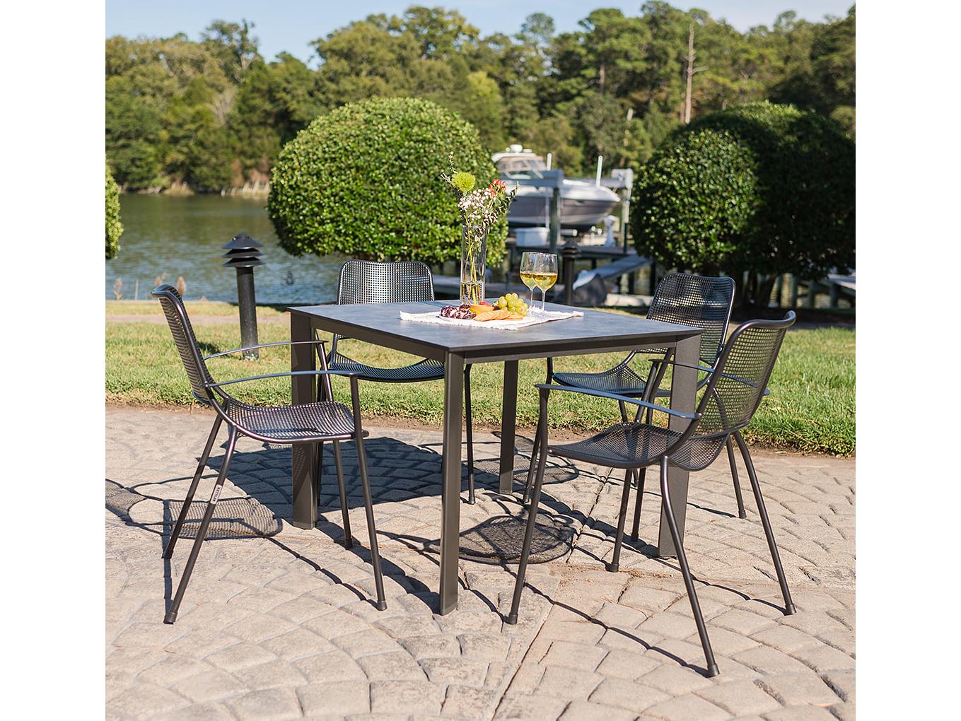 Kettler Metro Steel Gray Dining Arm Chair Set of 6