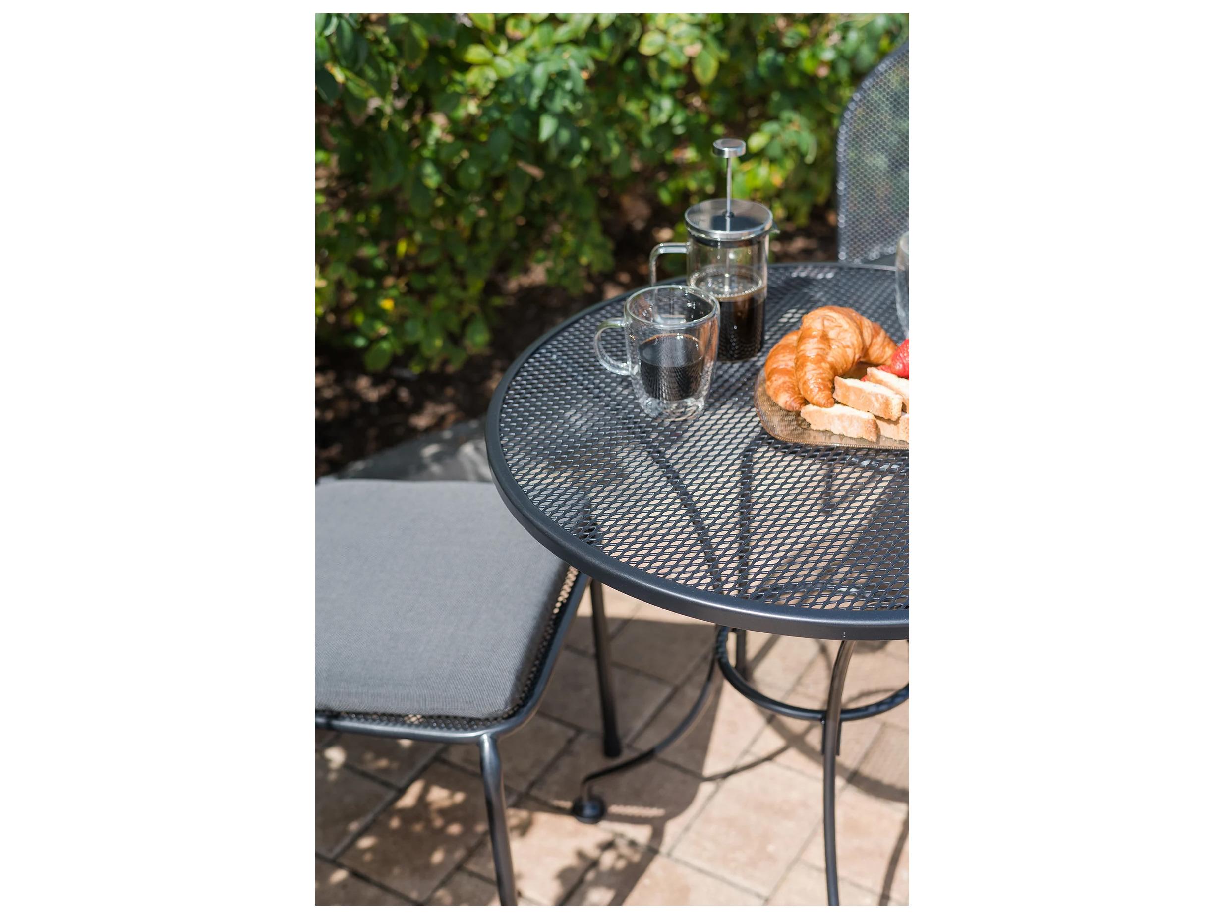 Kettler Mesh Steel Gray Round Outdoor Bistro Table