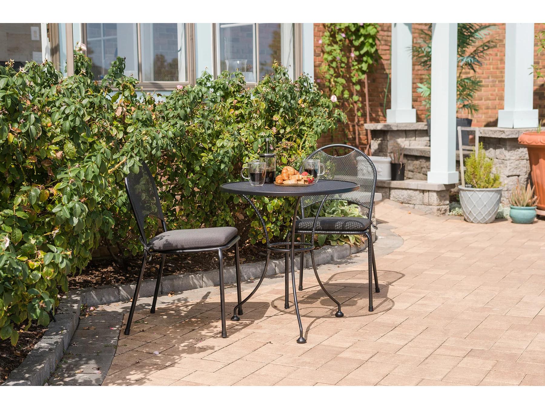 Kettler Mesh Steel Gray Round Outdoor Bistro Table