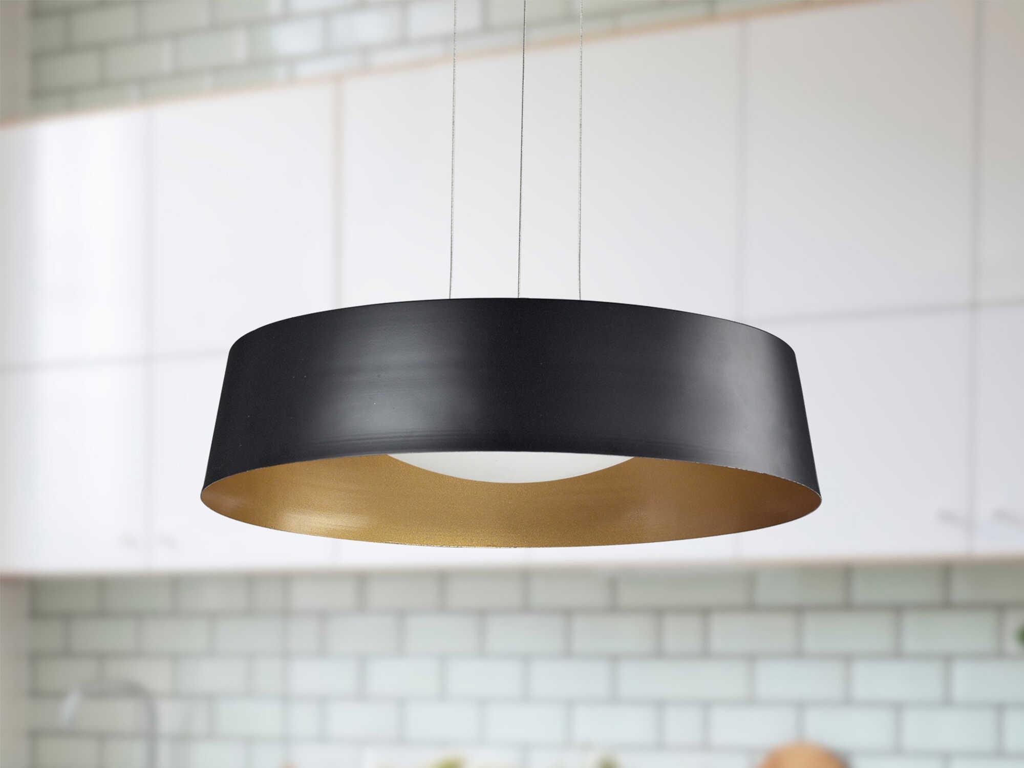 Kuzco Lighting Sampson Black Drum Pendant
