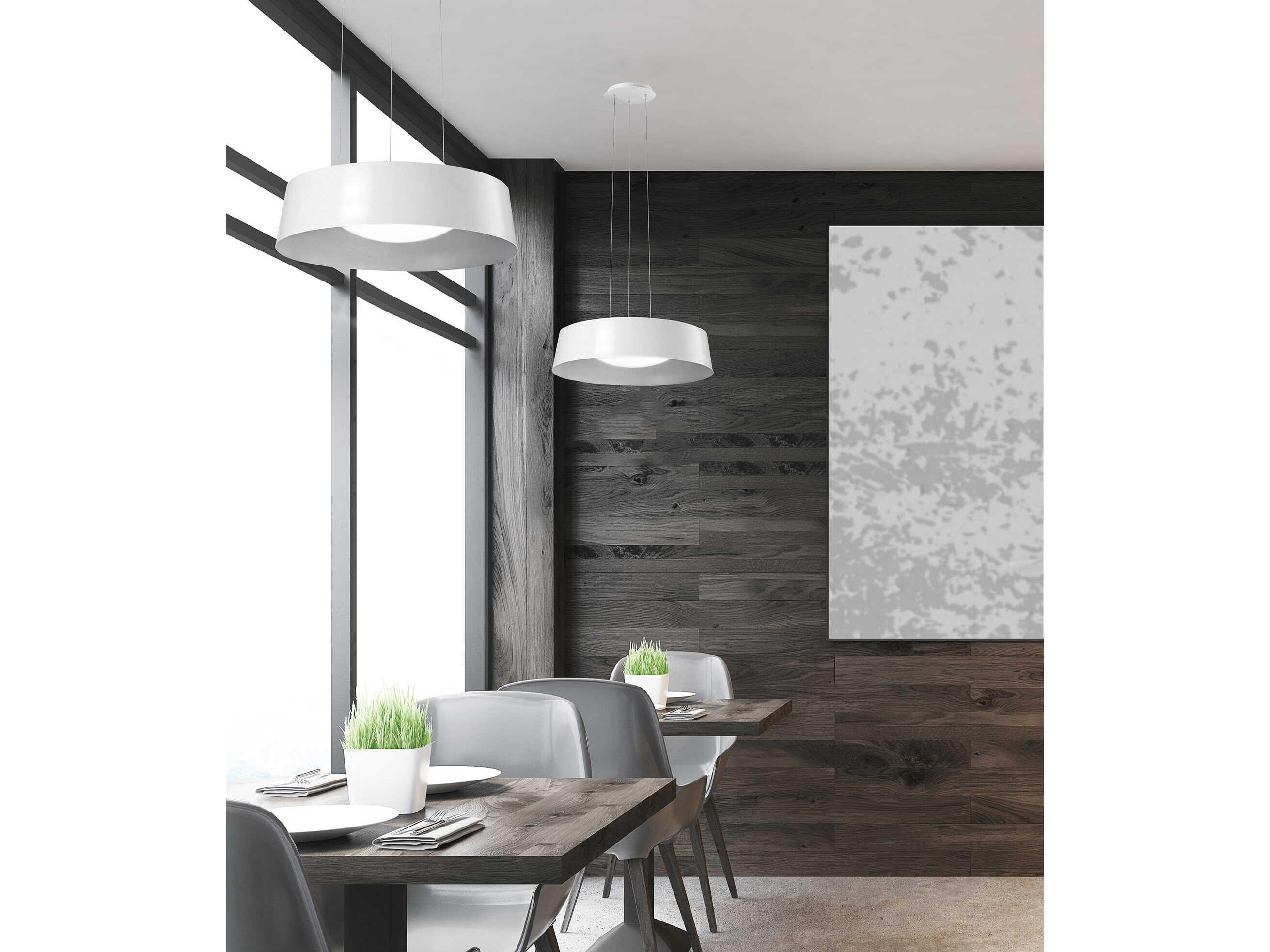 Kuzco Lighting Sampson White Drum Pendant