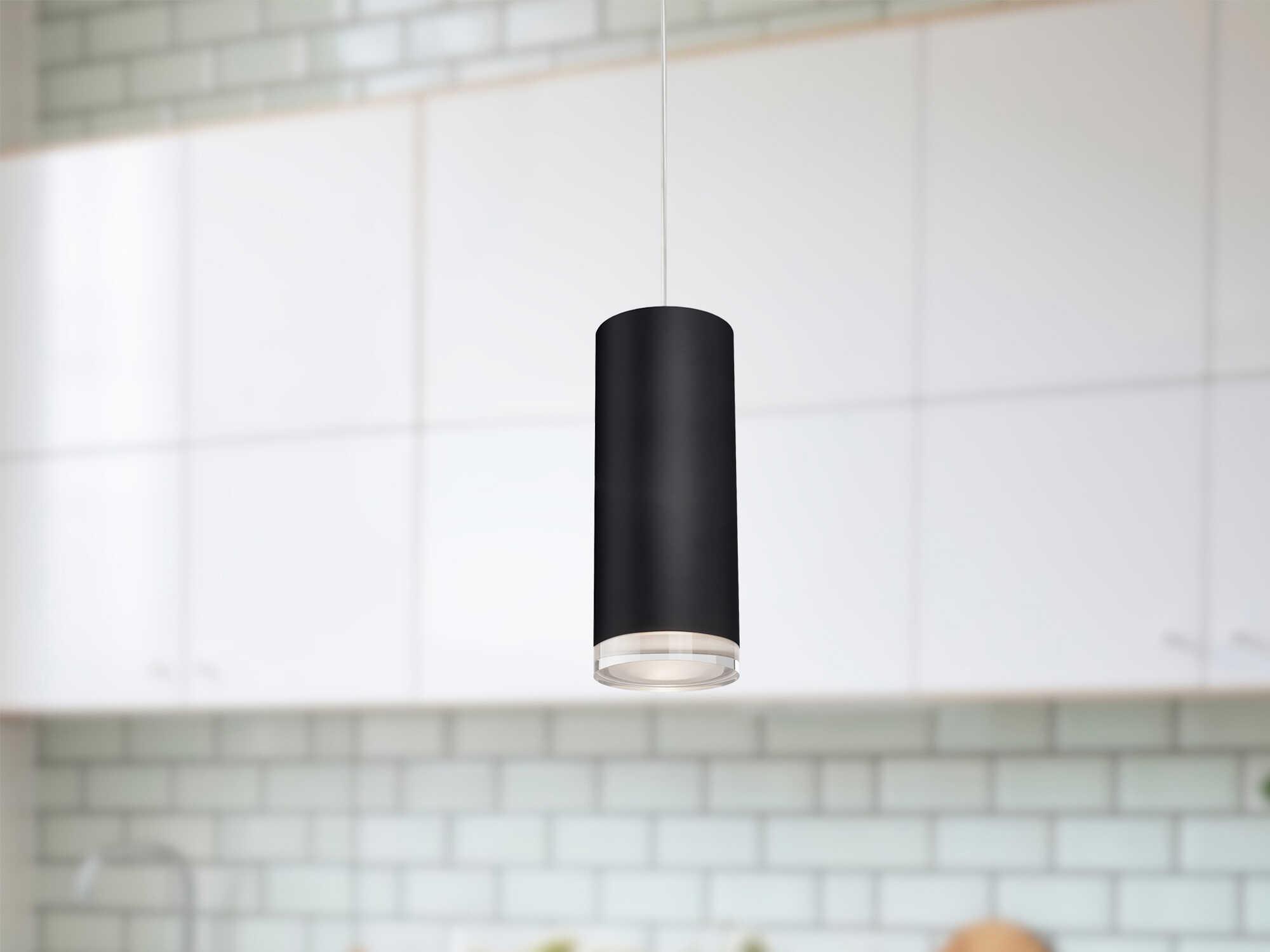 Kuzco Lighting Cameo Black Cylinder Mini Pendant