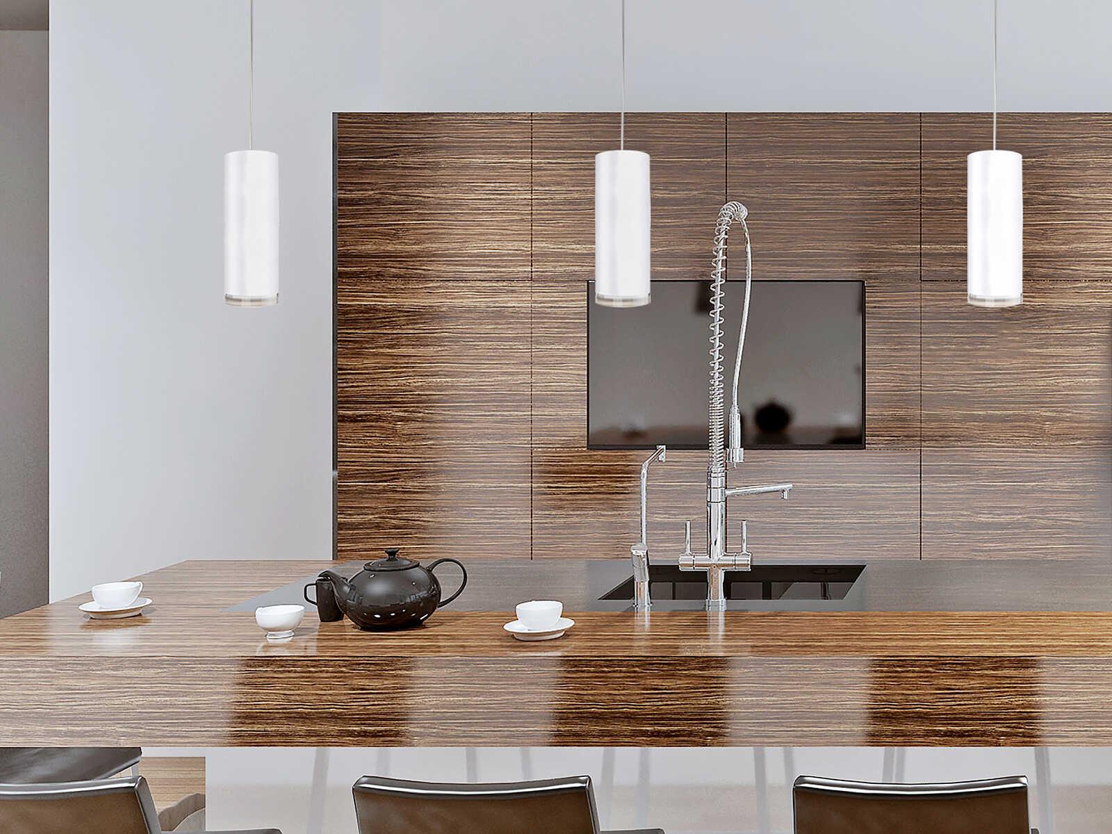 Kuzco Lighting Cameo White Cylinder Mini Pendant