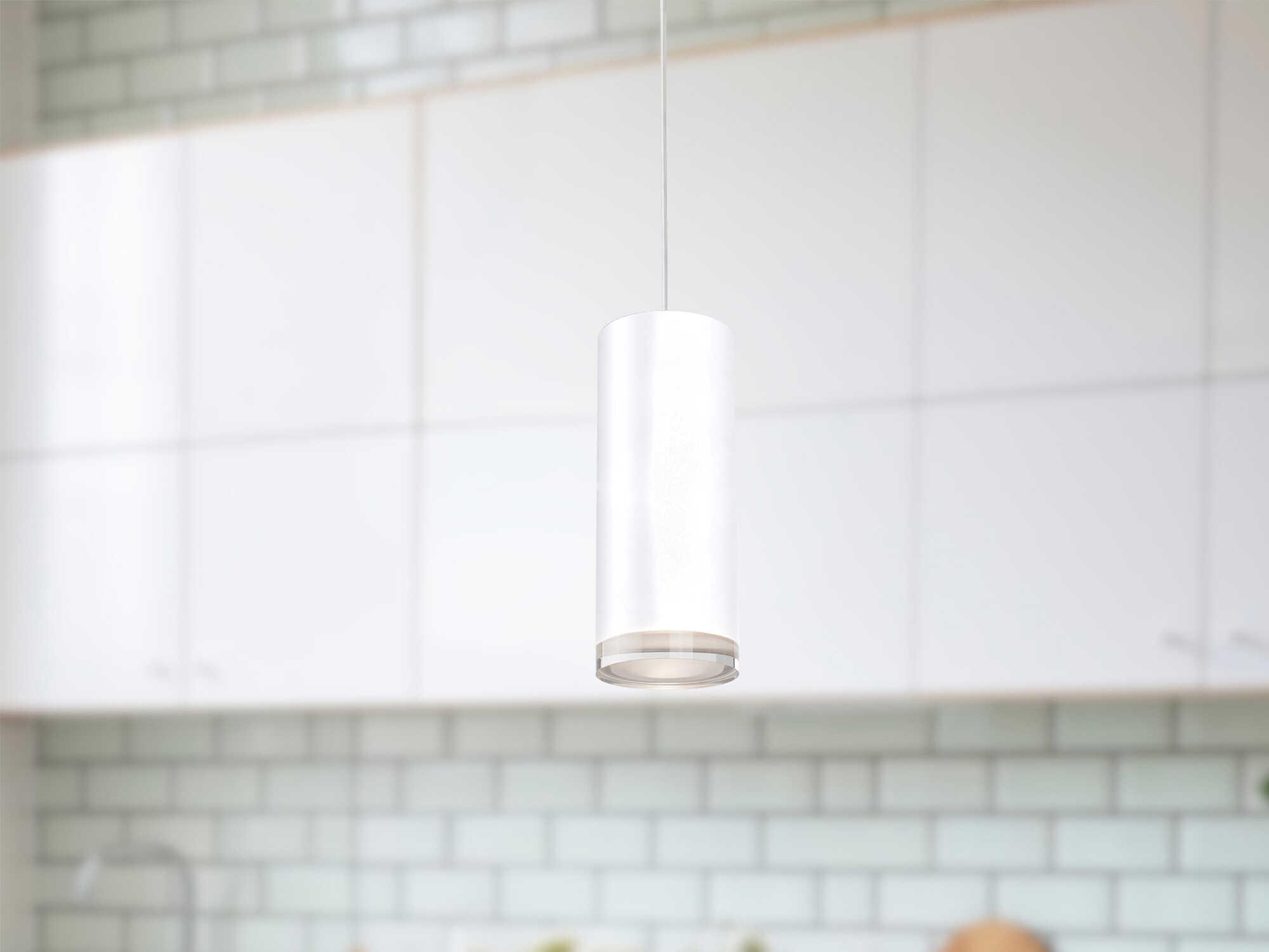 Kuzco Lighting Cameo White Cylinder Mini Pendant