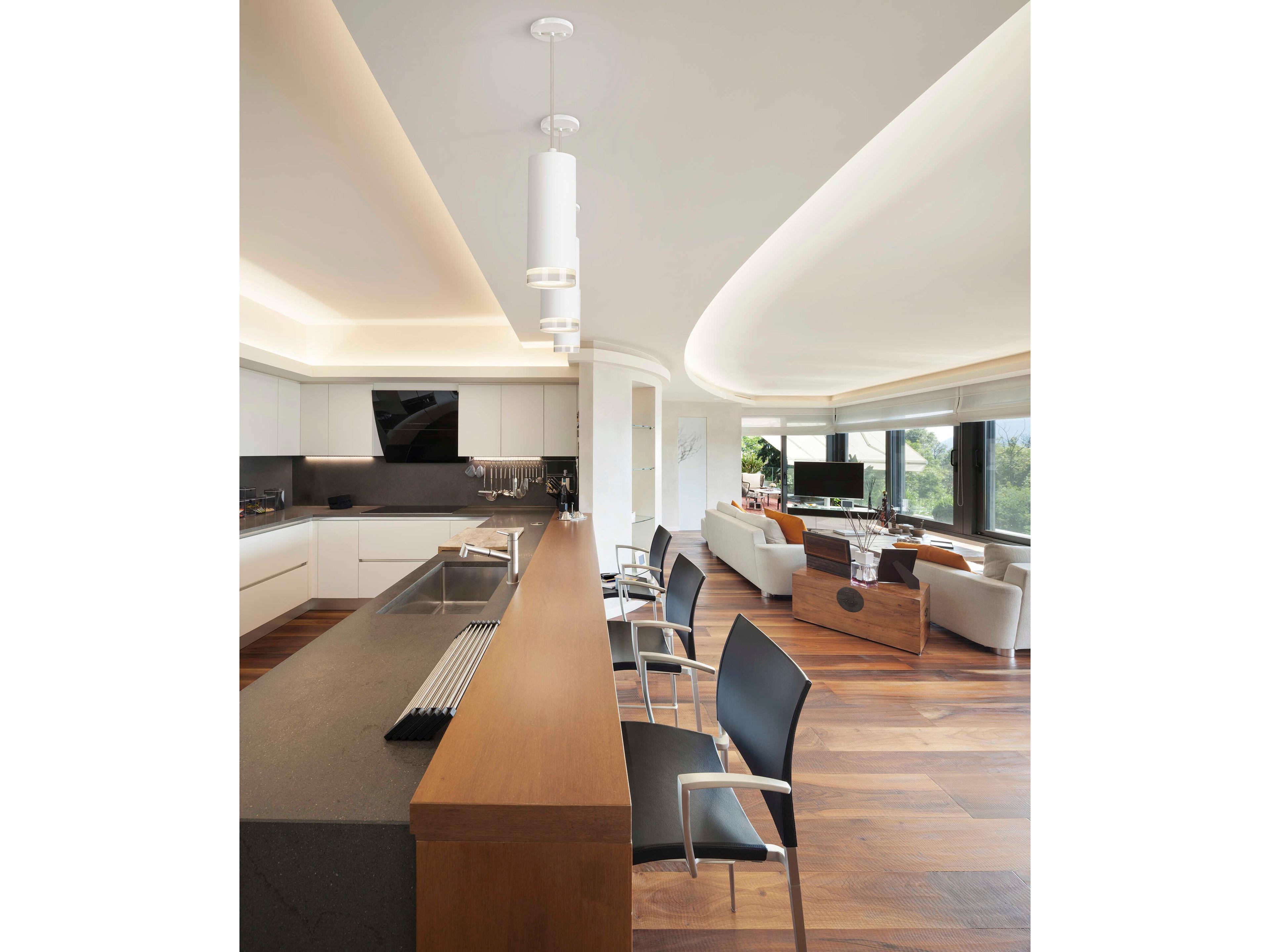 Kuzco Lighting Cameo White Cylinder Mini Pendant